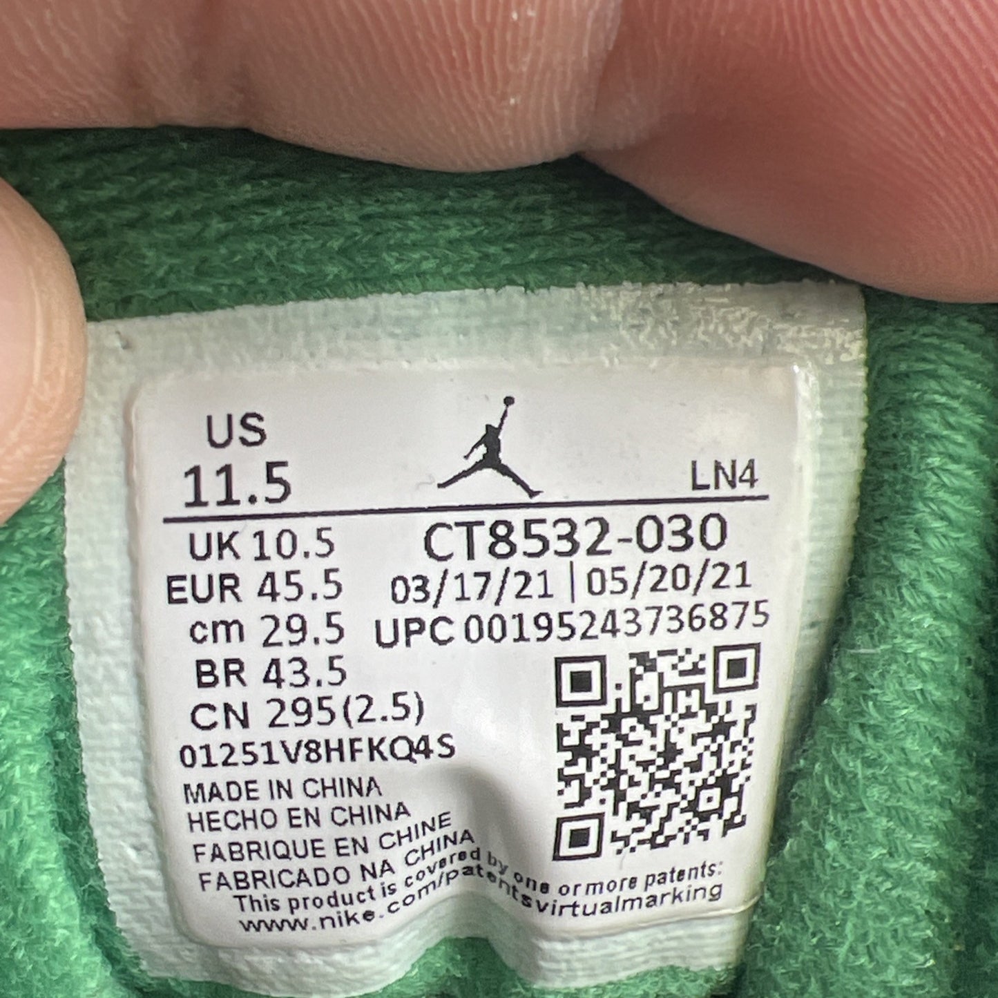 Size 11.5 - Air Jordan 3 Retro Mid Pine Green (CT8532-030)