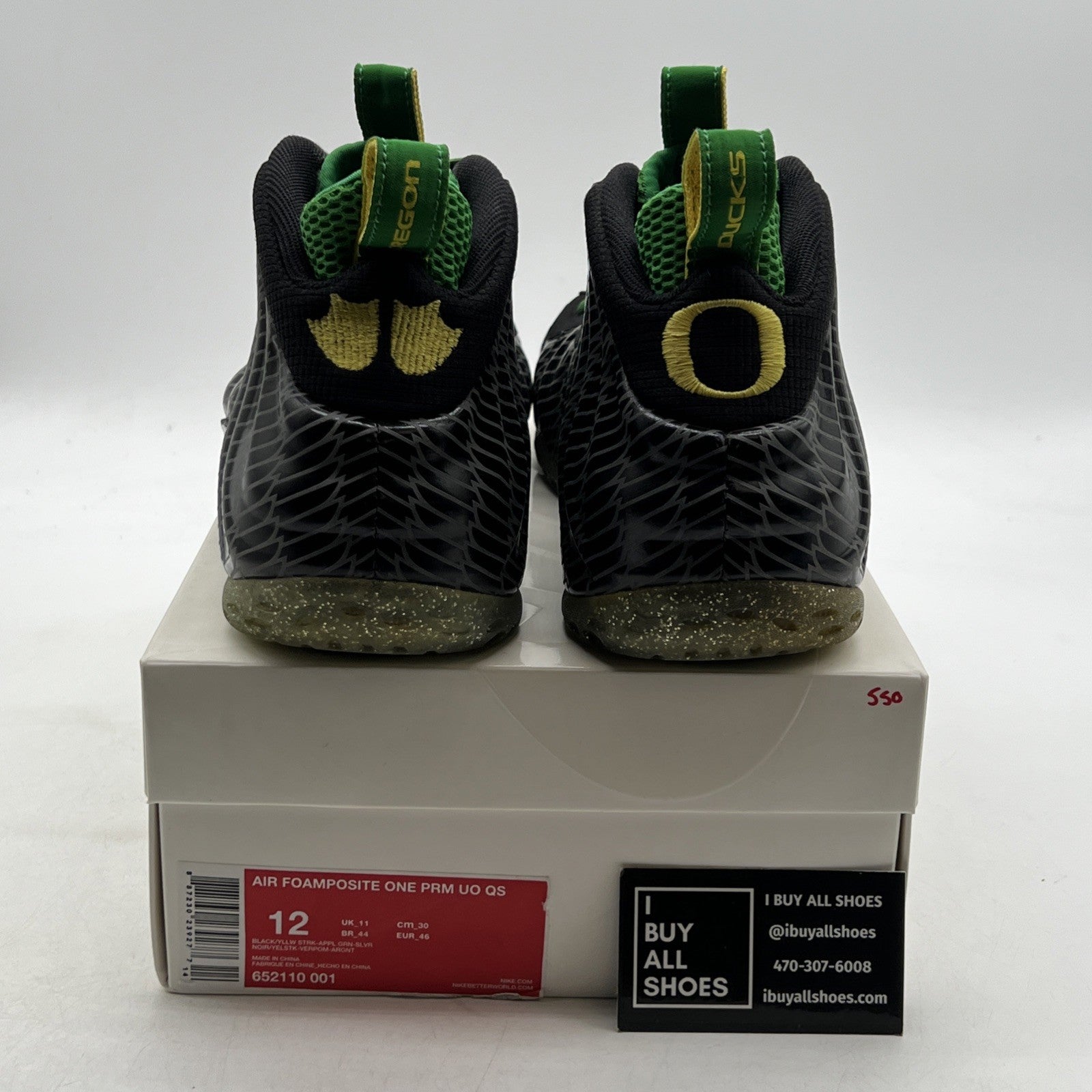Size 12 - Nike Air Foamposite One Oregon Ducks (652110-001)