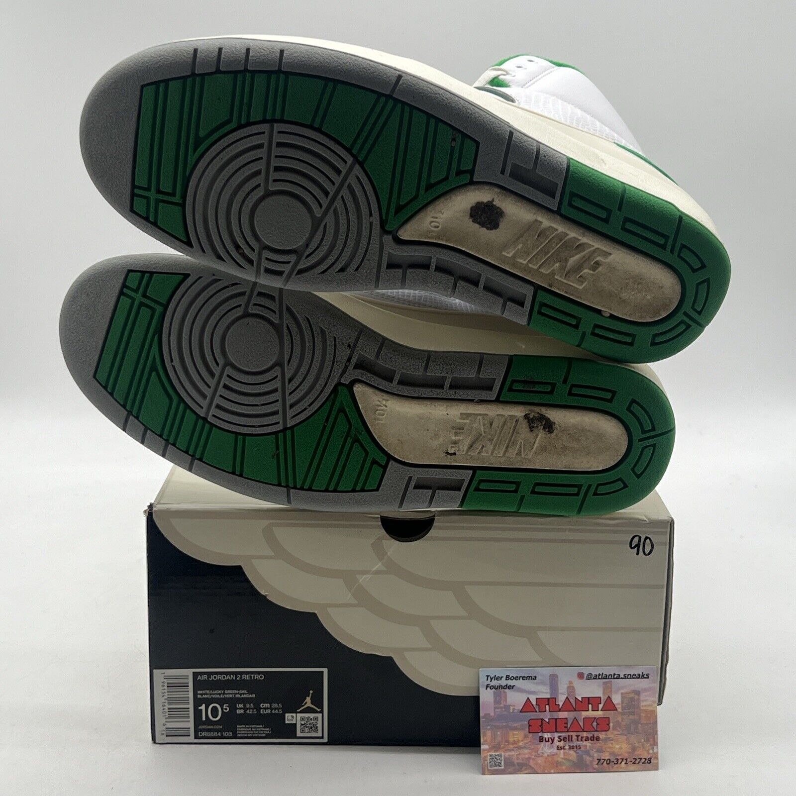 Size 10.5 - Jordan 2 Retro Lucky Green White Leather (DR8884-103)