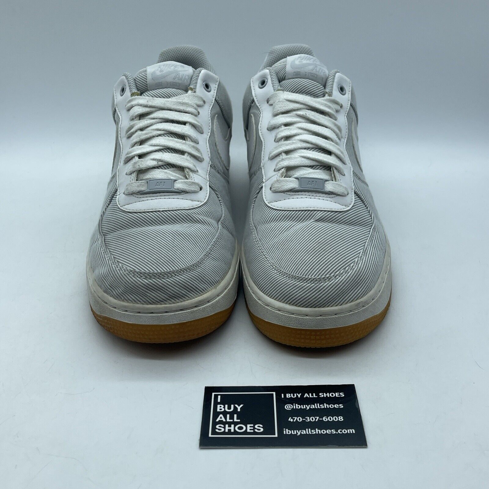 Size 12 - Nike Air Force 1 Low Seersucker Grey Suede Leather (488298-051)