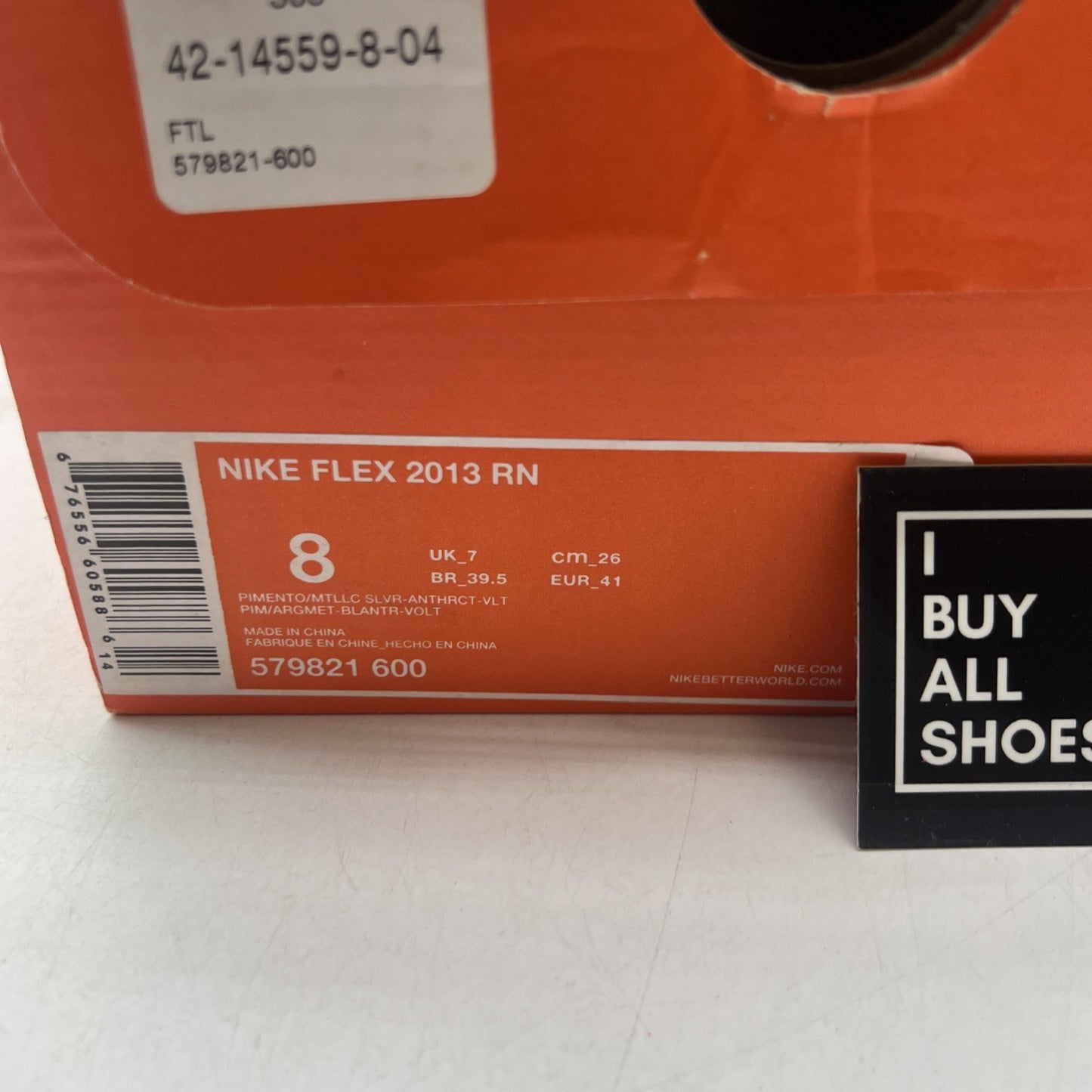 Size 8 - Nike Flex 2013 Run Red Men’s Sneakers (579821-600)