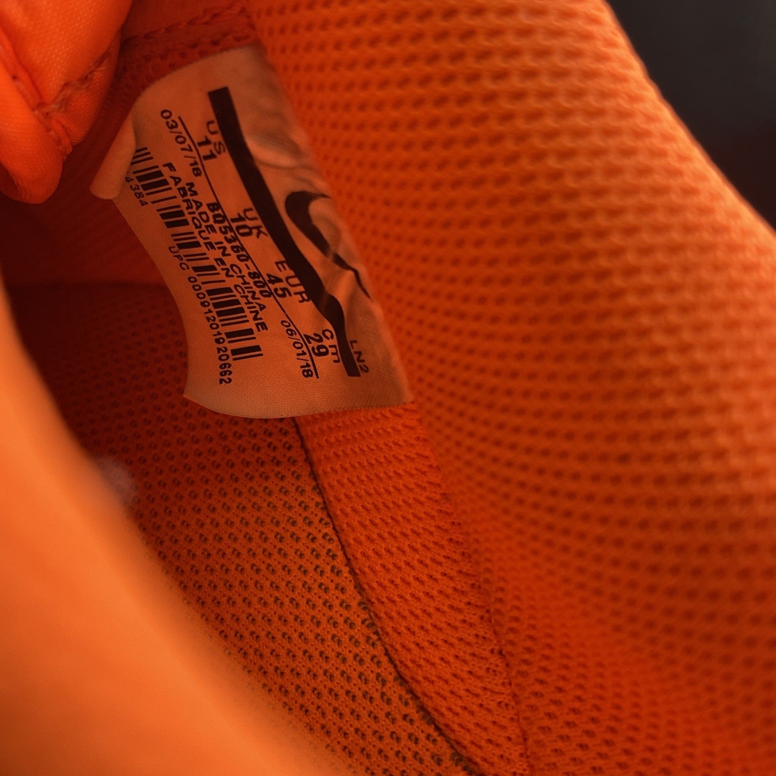 Size 11 - Nike Air Force 1 Low Total Orange White Leather (BQ5360-800)