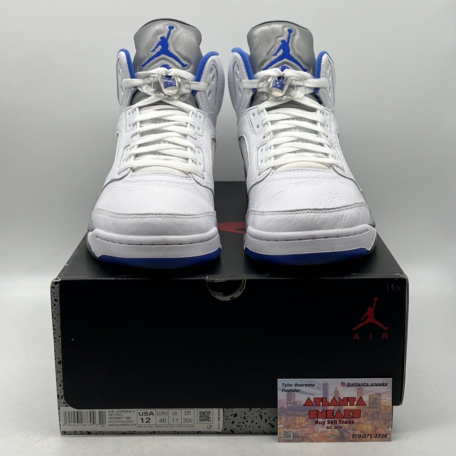 Size 12 - Air Jordan 5 Retro Stealth 2.0 Blue White Grey Leather (DD0587-140)