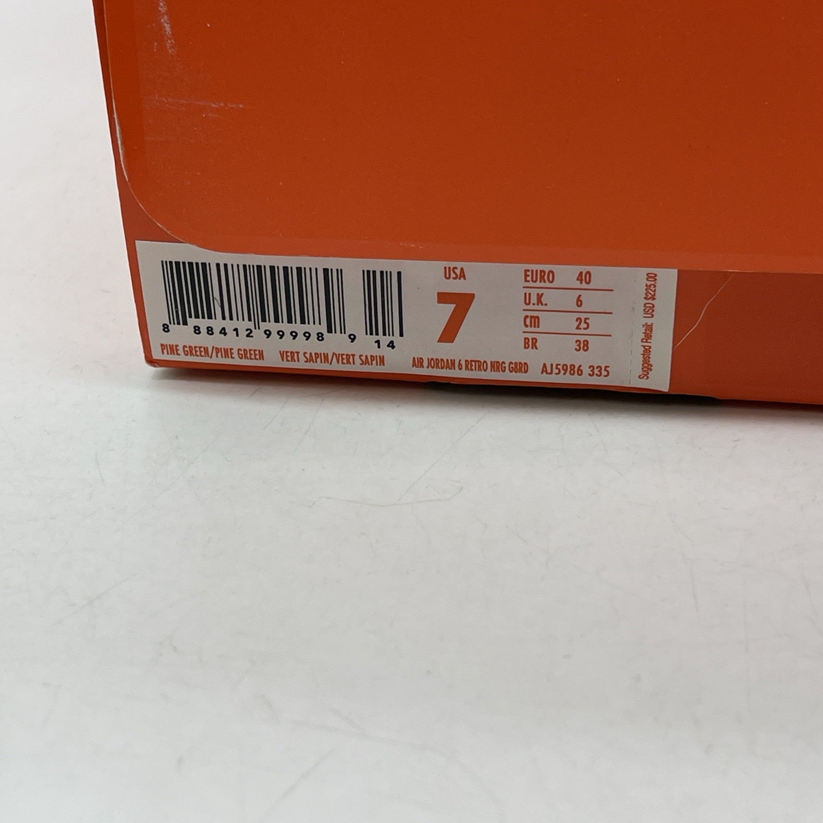 Size 7 - Air Jordan 6 Retro NRG Green Suede Gatorade (AJ5986-335)