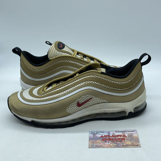 Size 9.5 - Nike Air Max 97 Ultra 17 Metallic Gold White Red Black (918356-700)