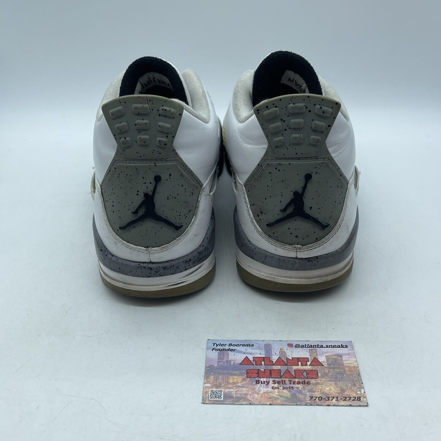 Size 10.5 - Jordan 4 Retro Cement 2012 White Red Black Leather (308497-103)