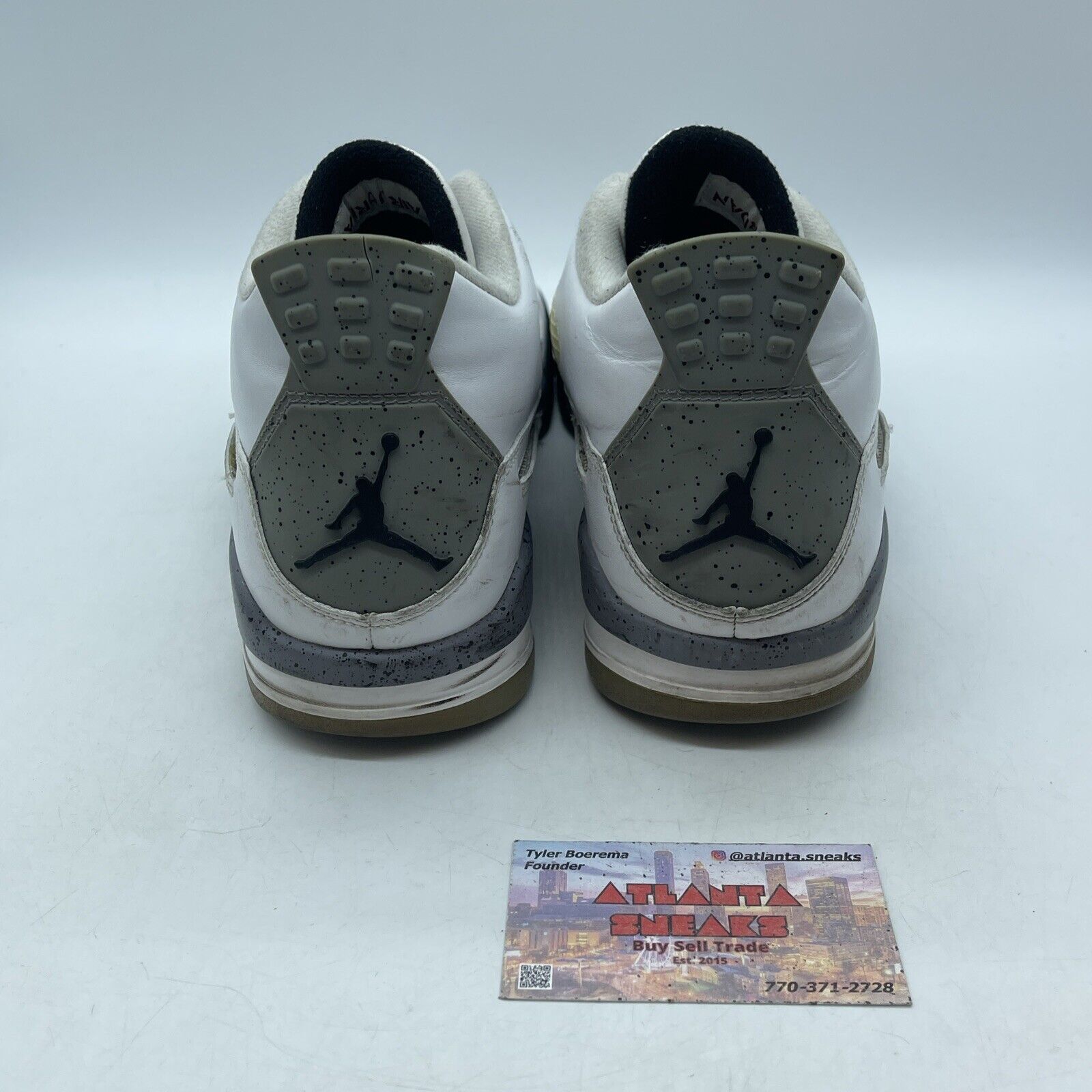 Size 10.5 - Jordan 4 Retro Cement 2012 White Red Black Leather (308497-103)