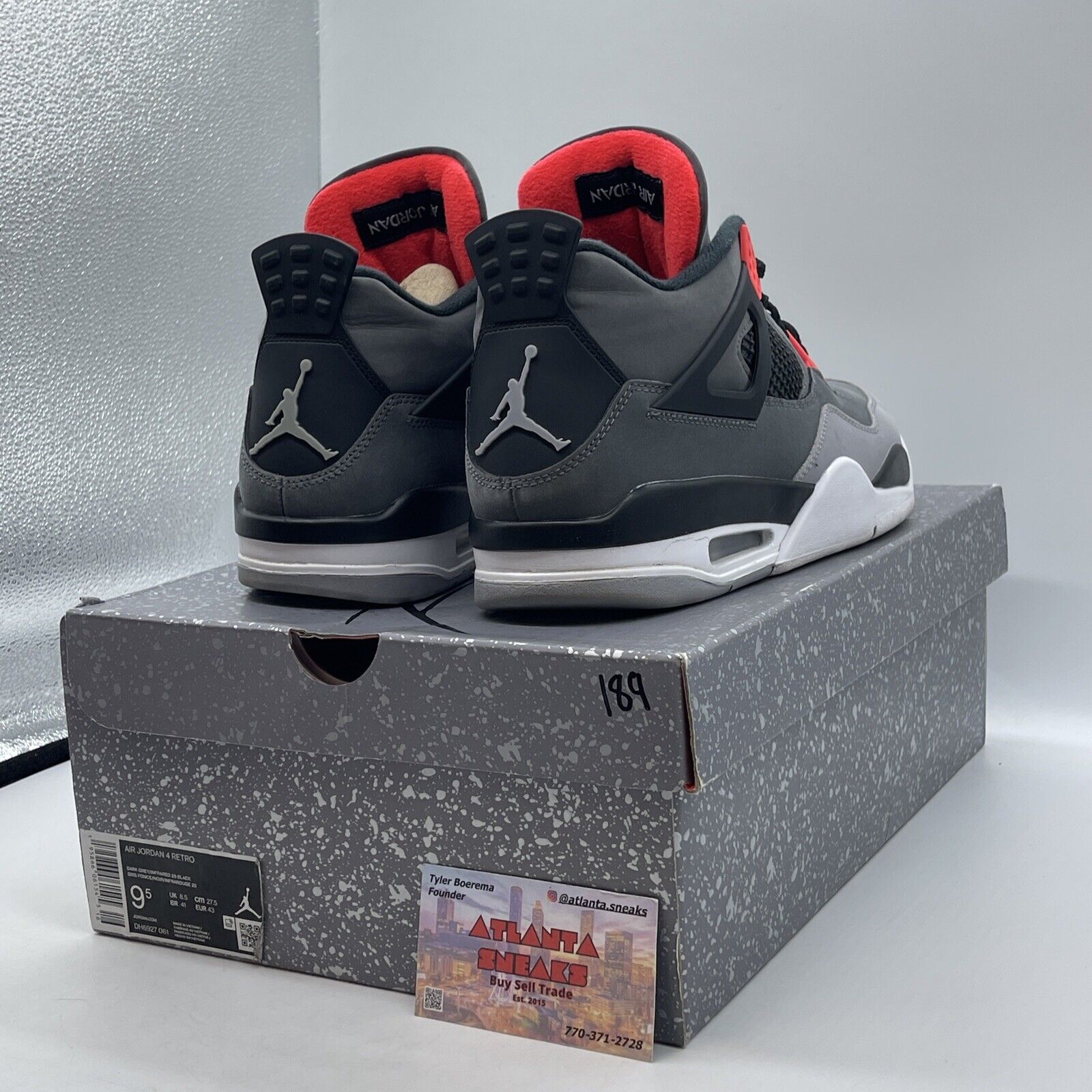 Size 9.5 - Jordan 4 Retro Mid Infrared Black Gray White (DH6927-061)