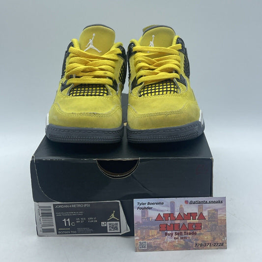 Size 11 (PS) - Jordan 4 Retro 2021 Mid Lightning White Suede (BQ7669-700)