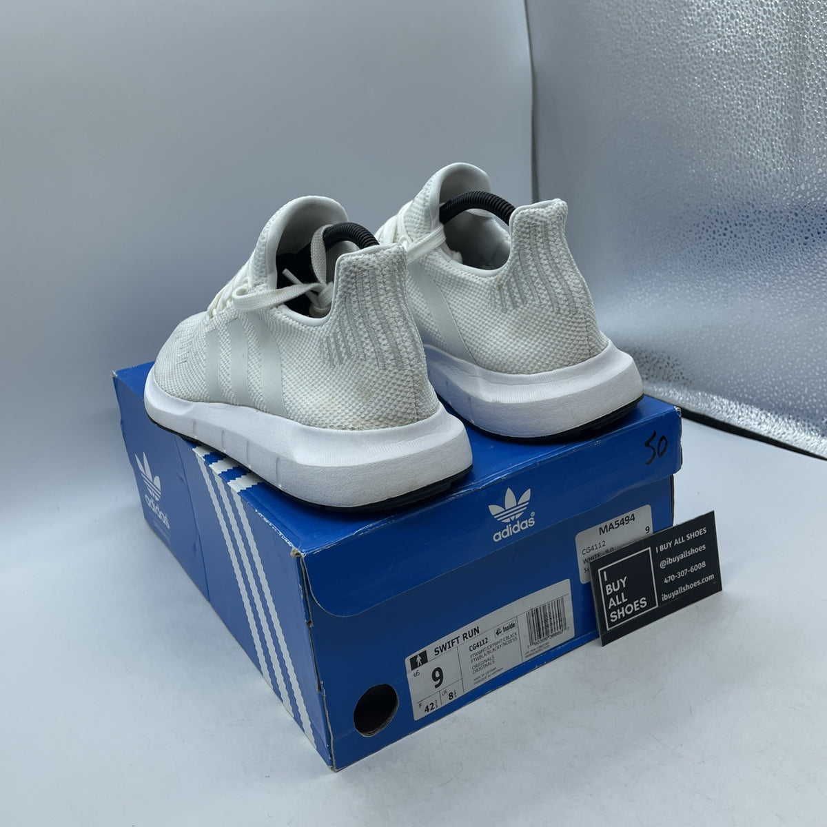 Size 9 - Adidas Swift Run White (CG4112)