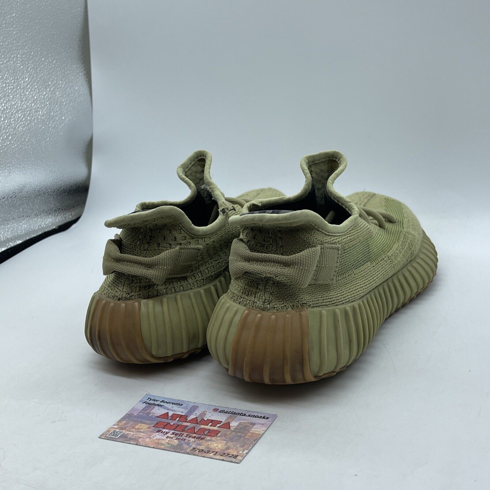 Size 8.5 - adidas Yeezy Boost 350 V2 Sulfur Green Brown Suede Leather (FY5346)