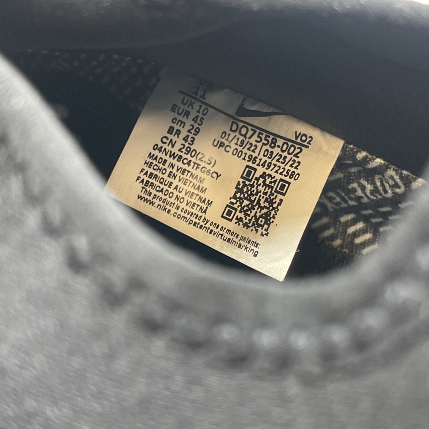 Size 11 - Nike Undercover x Air Force 1 SP GORE-TEX Low Black (DQ7558-002)