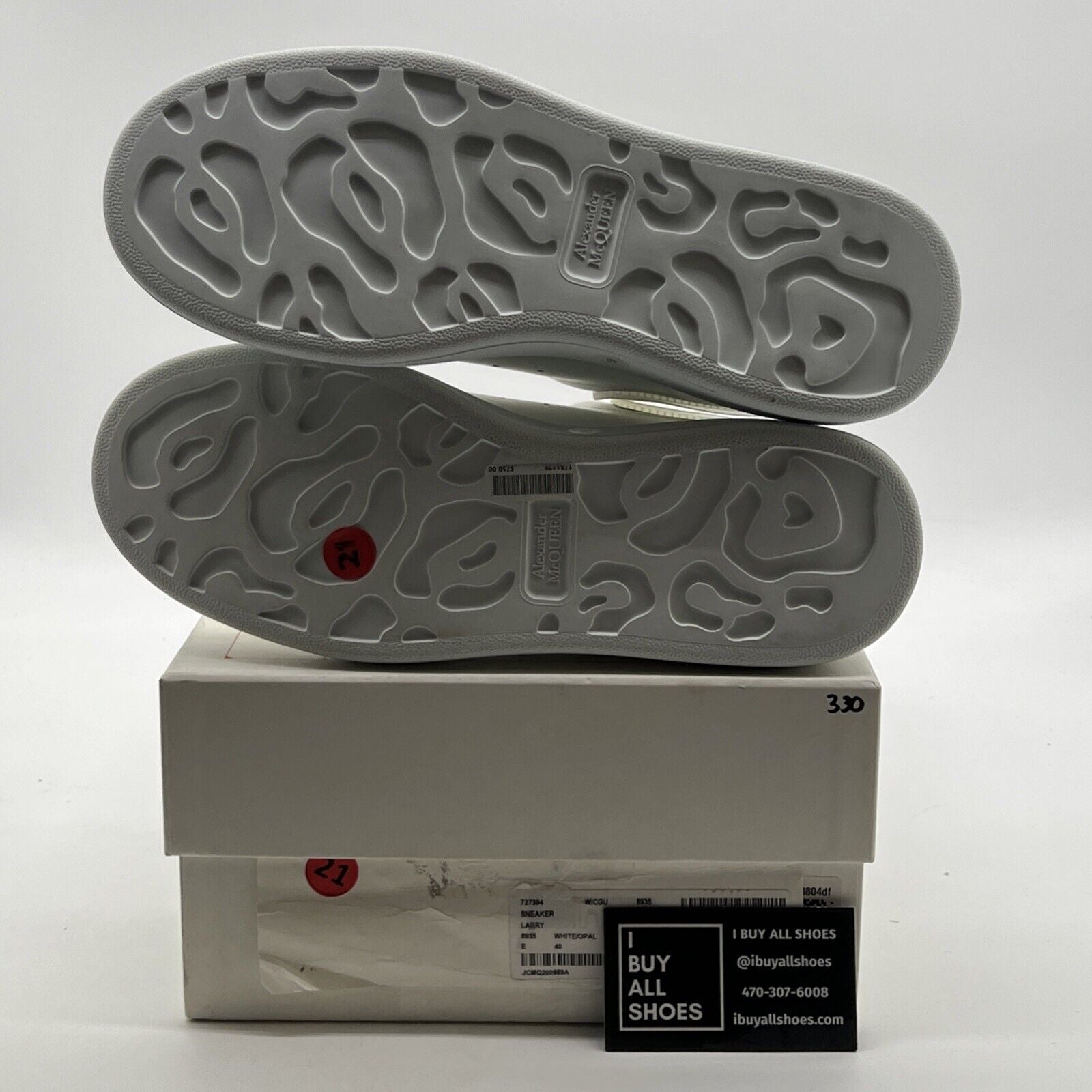 Size 9.5 - Alexander McQueen Men's Oversized Sneakers White/Opal