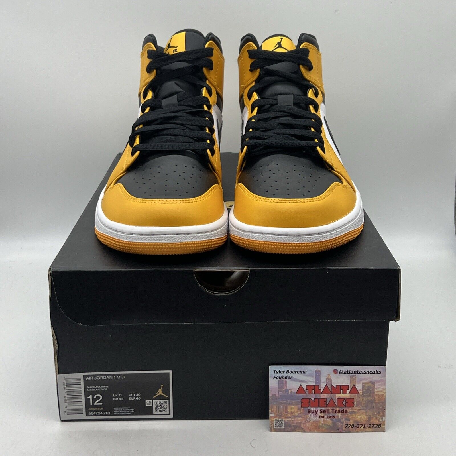 Size 12 - Jordan 1 Mid Reverse Yellow Toe 2022 Brand New  Og All