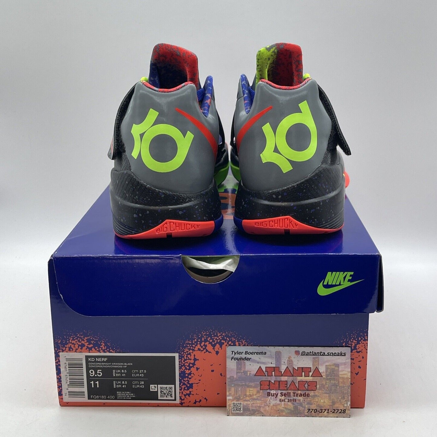 Size 9.5 - Nike Zoom KD 4 2024 Nerf Blue Black Leather (FQ8180-400)