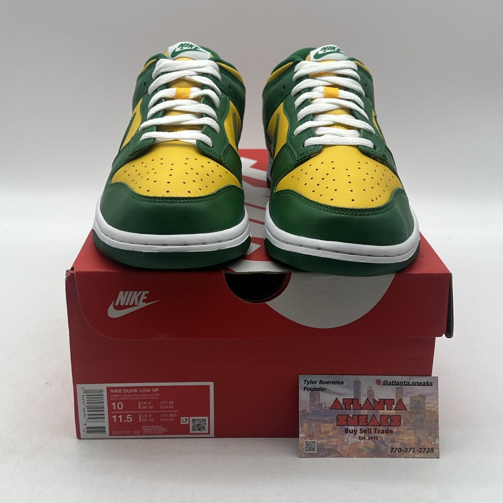 Size 10 - Nike Dunk SP 2020 Low Brazil Green Yellow White Leather (CU1727-700)