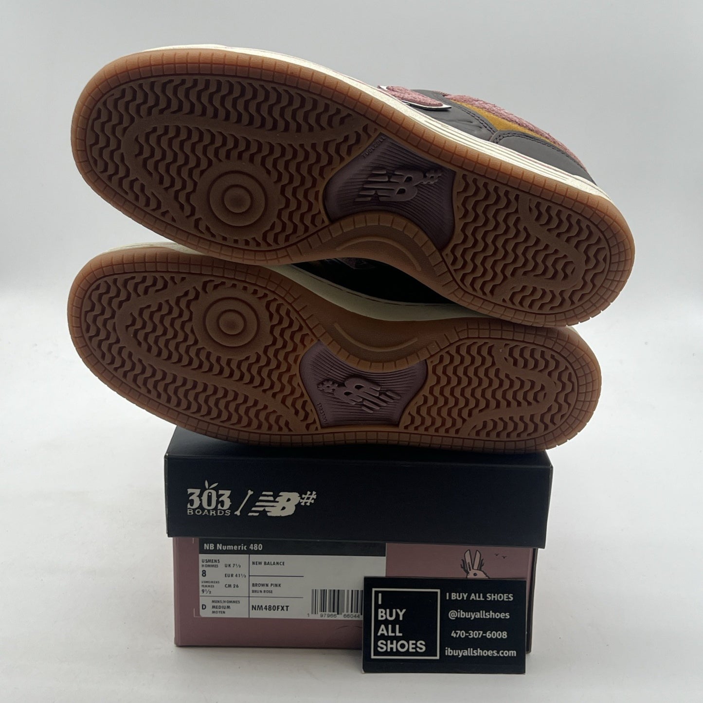 Size 8 - New Balance 303 Boards x Jeremy Fish x Numeric 480 Silly Pink Bunnies