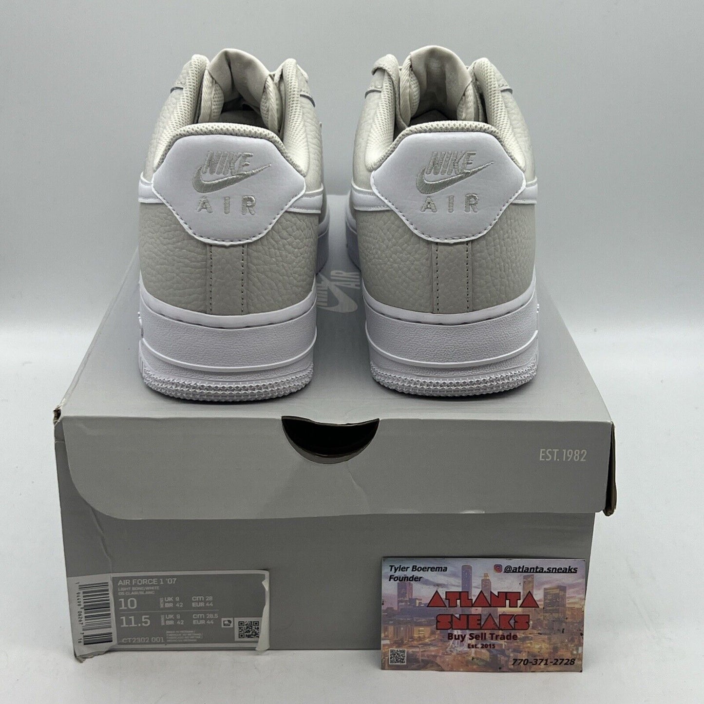 Size 10 - Nike Air Force 1 Light Bone 2020 - CT2302-001 Brand New Og All