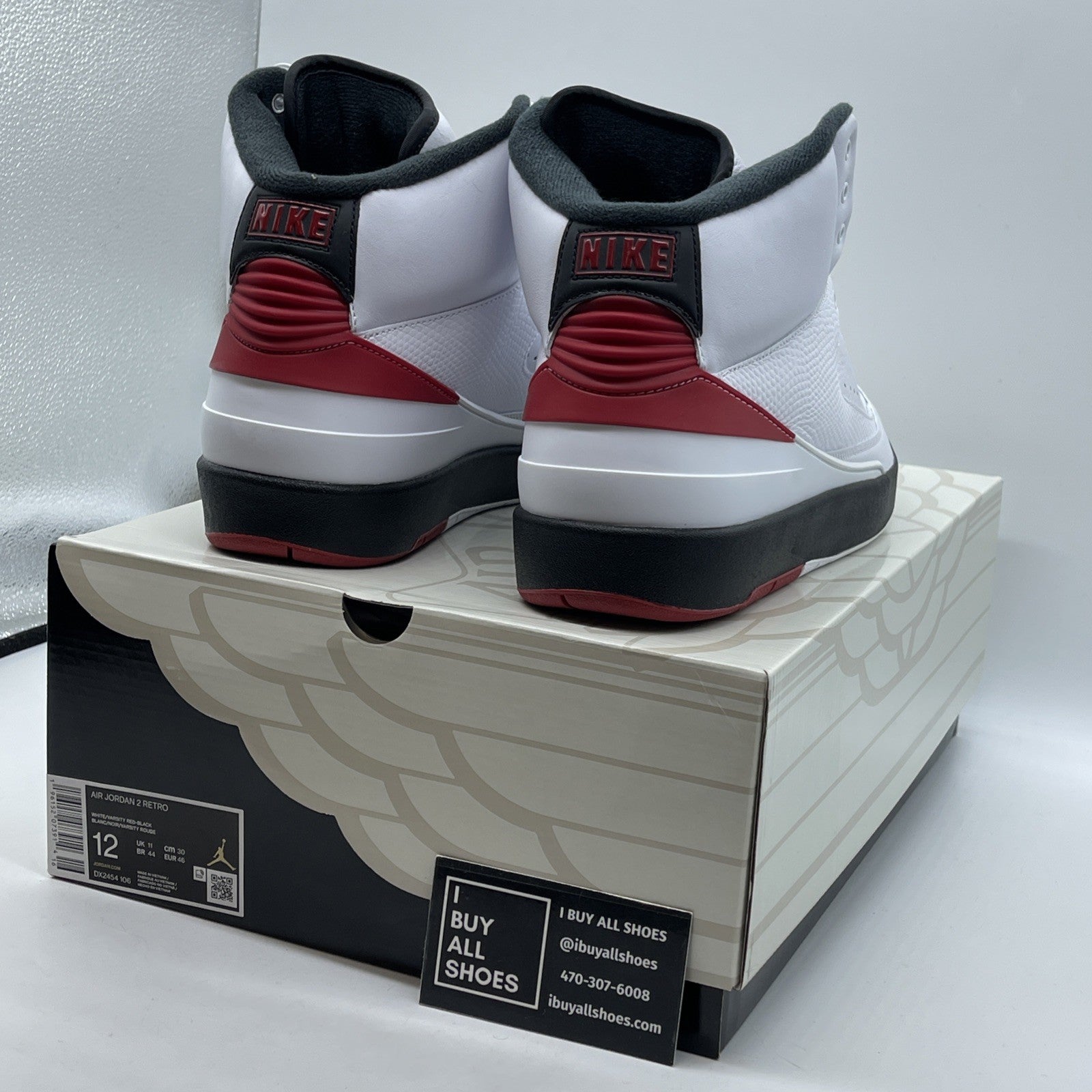 Size 12 - Jordan 2 Retro Mid Chicago White Red Black Leather (DX2454-106)