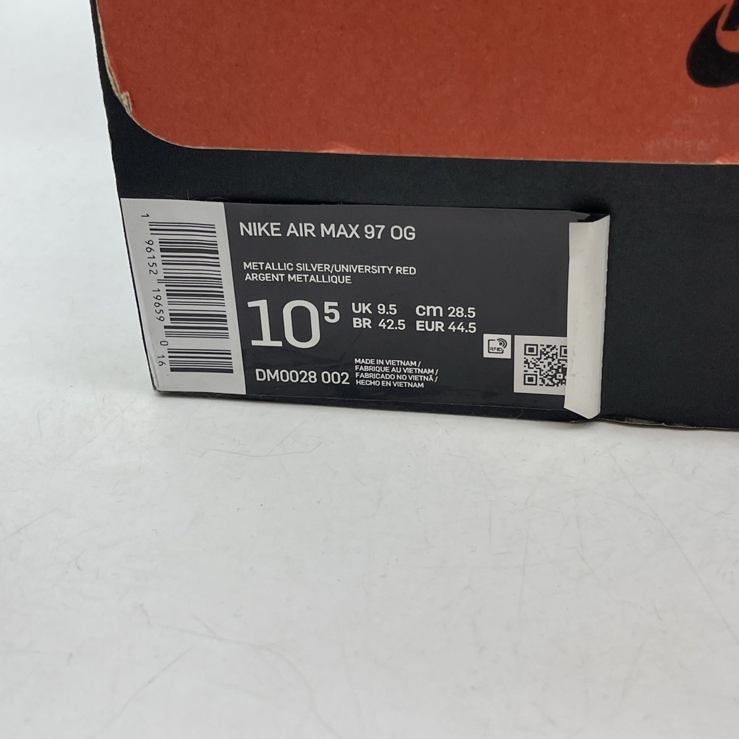 Size 10.5 - Nike Air Max 97 OG Silver Bullet Grey White Leather (DM0028-002)
