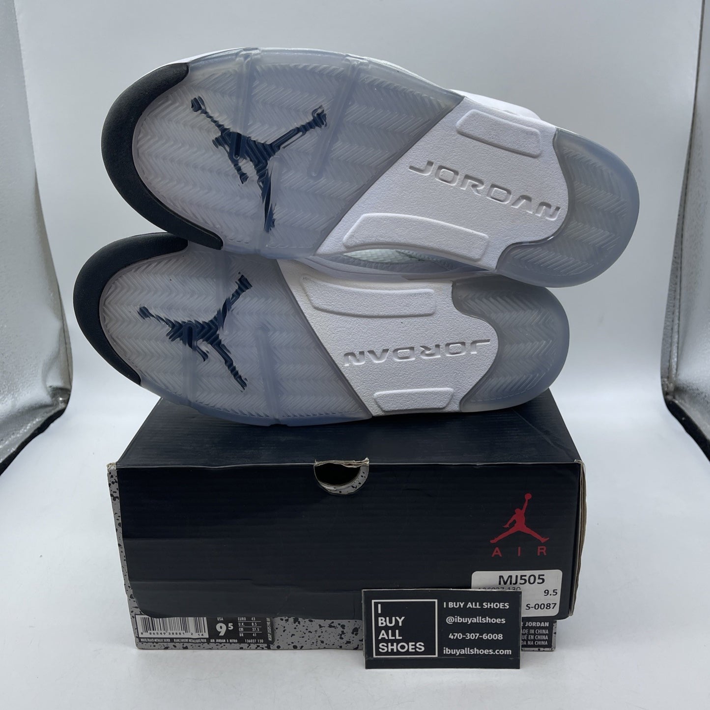 Size 9.5 - Air Jordan 5 Retro 2015 White Metallic (136027-130)