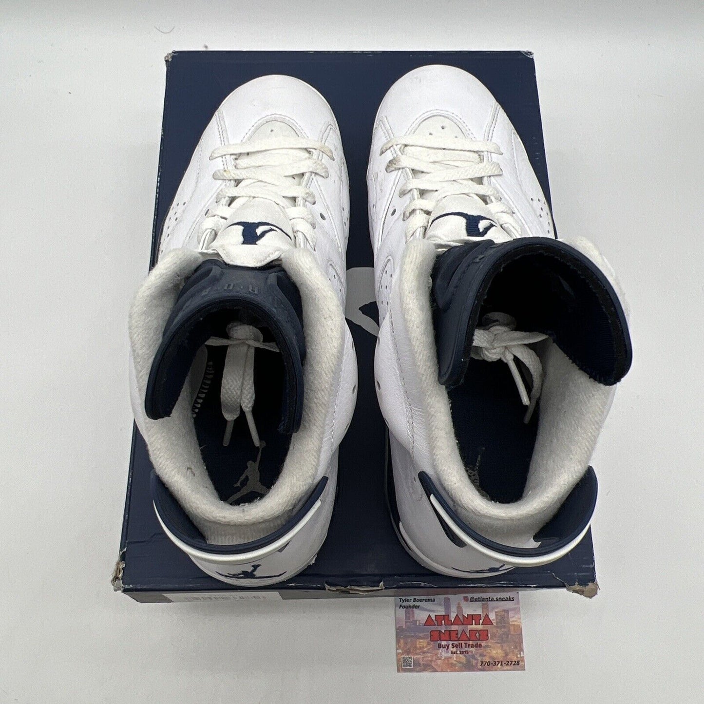 Size 10 - Jordan 6 Retro Midnight Navy White Leather (CT8529-141)