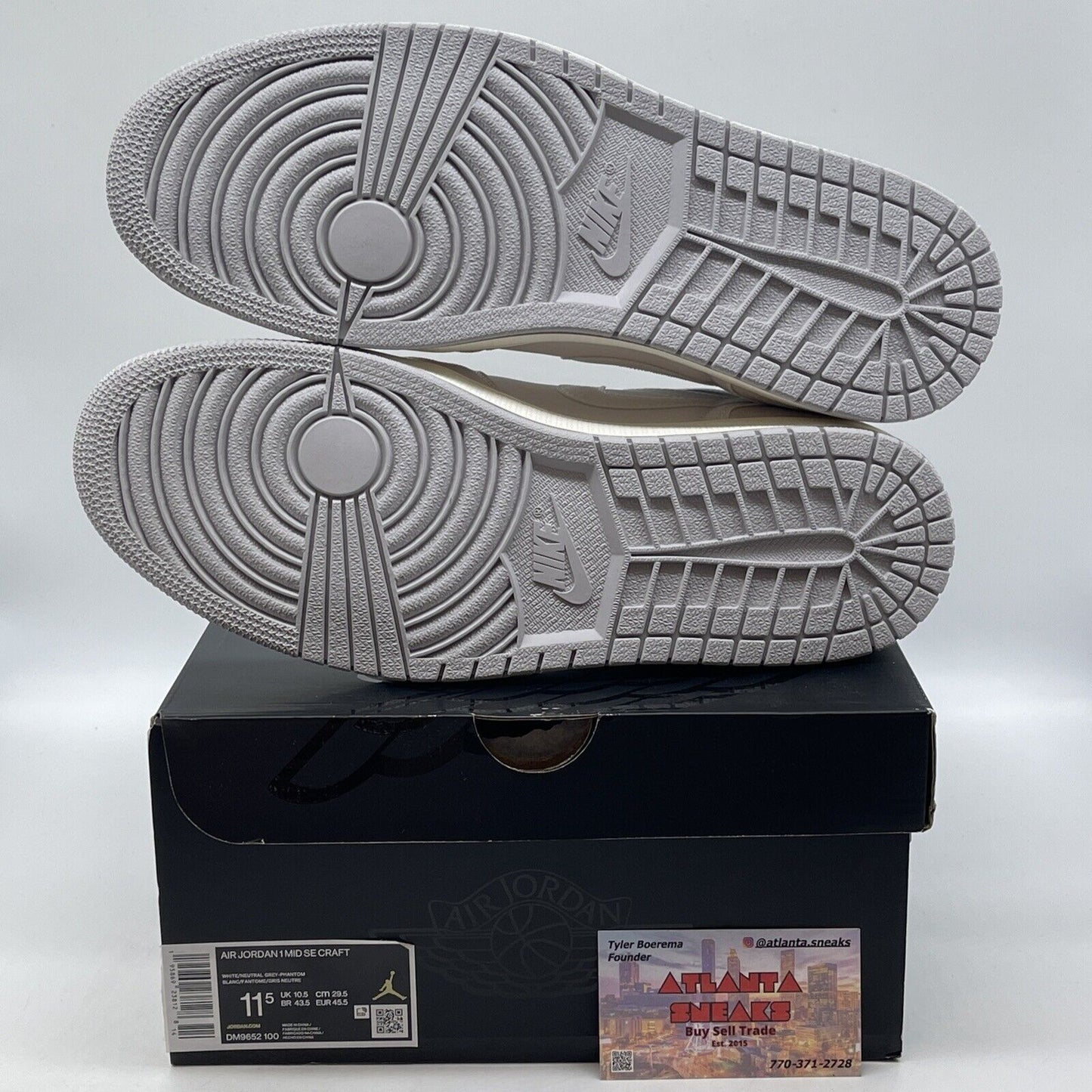 Size 11.5 - Jordan 1 Mid SE Craft Inside Out White Grey Suede (DM9652-100)