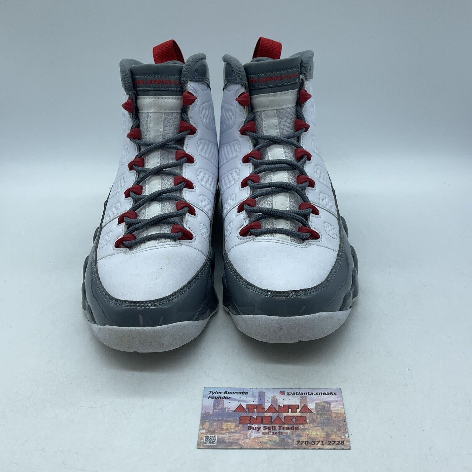 Size 9 - Jordan 9 Retro Mid Fire Red Grey White Leather (CT8019-162)