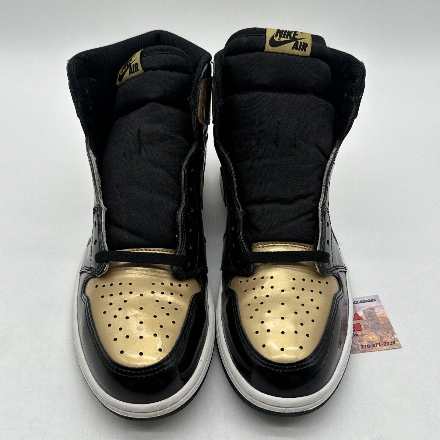 Size 11.5 - Jordan 1 Retro High OG NRG Gold Toe 2018 Patent White Shine Classics