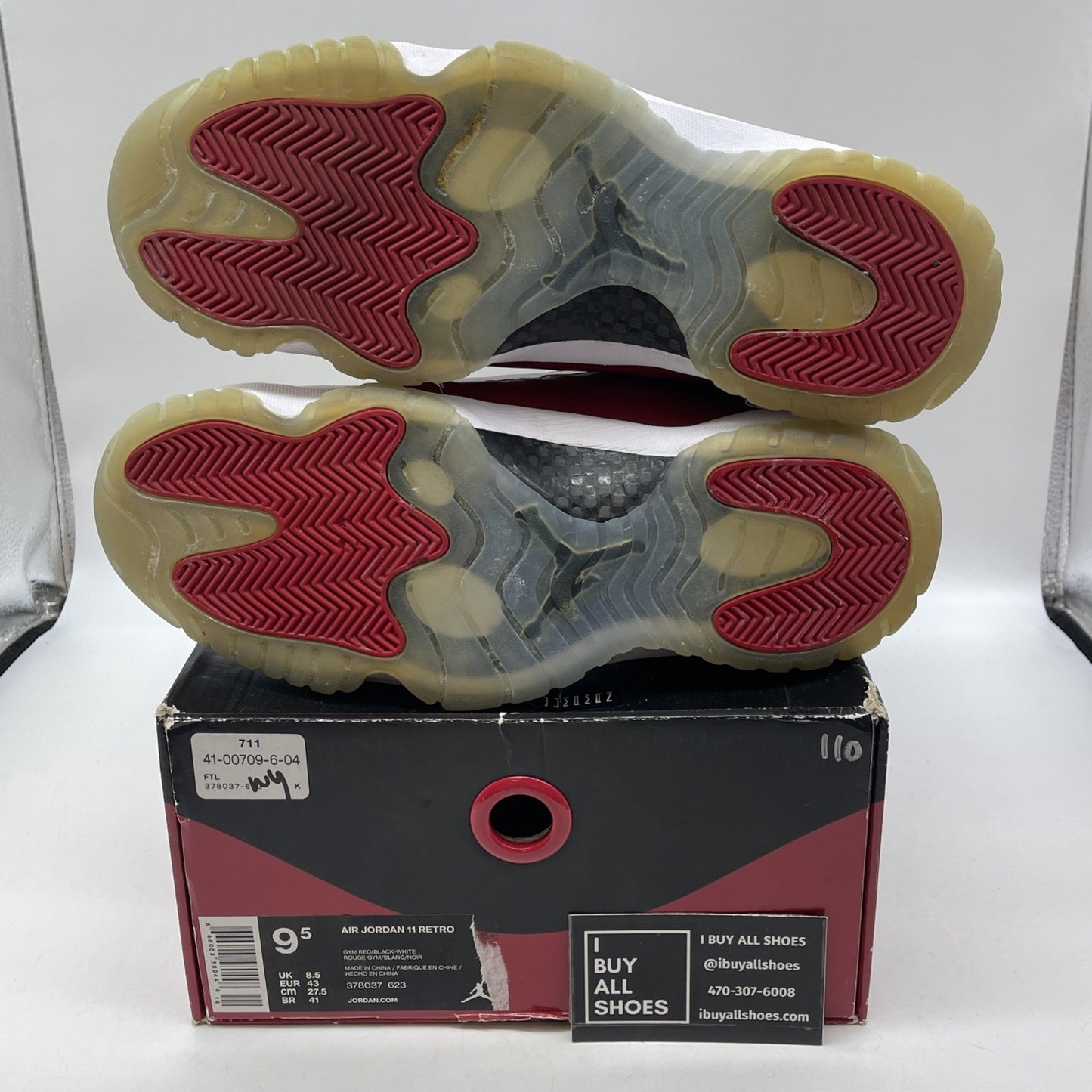 Size 9.5 - Jordan 11 Retro High Win Like '96 Red Black Leather (378037-623)