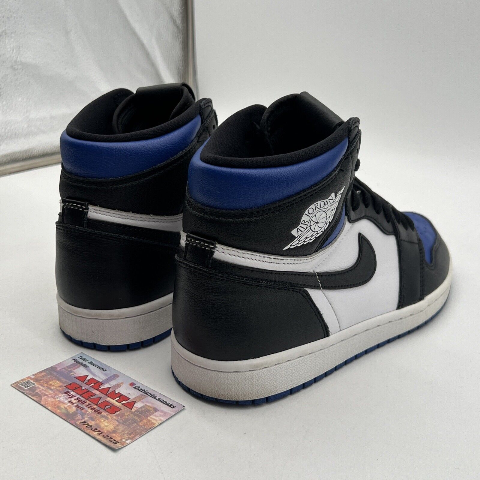 Size 8 - Jordan 1 Retro OG High Royal Toe Black White Blue Leather (555088-041)