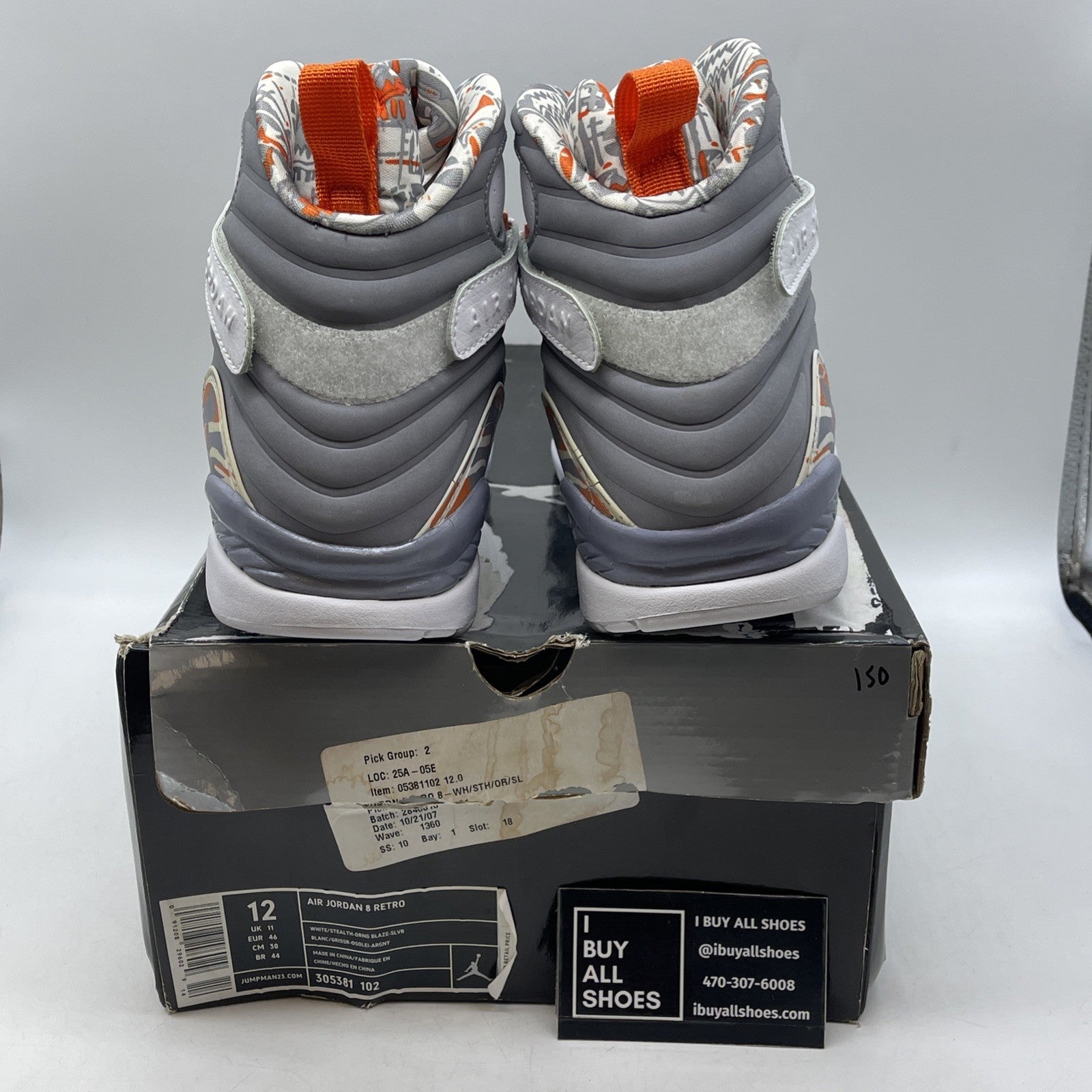 Size 12 - Air Jordan 8 Retro Orange Blaze (305381-102)