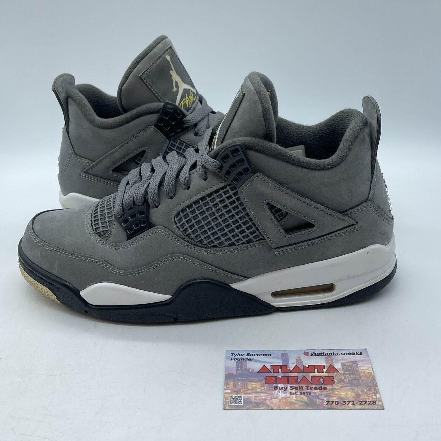 Size 8.5 - Jordan 4 Retro Low Cool Grey White Black Suede (308497-007)