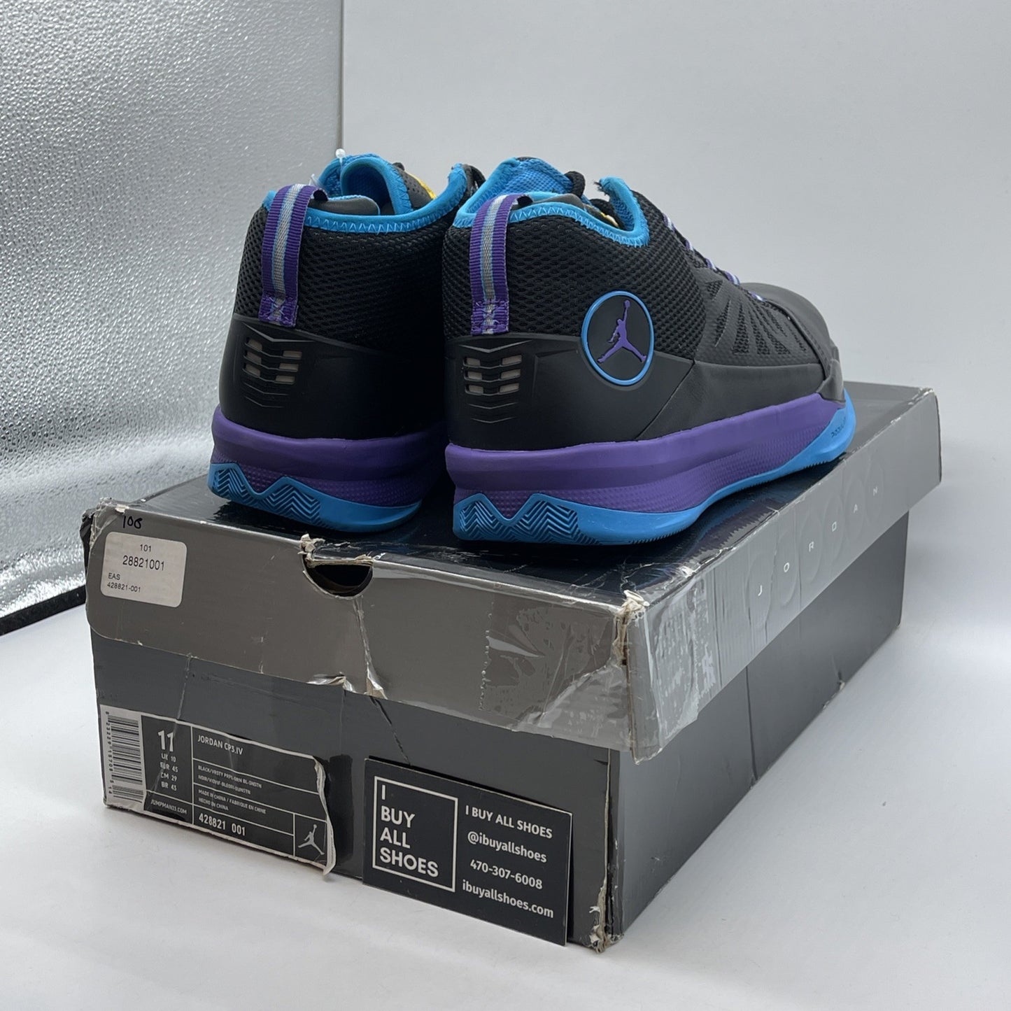 Size 11 - Jordan CP3.IV Black Purple Yellow Leather Suede (428821-001)