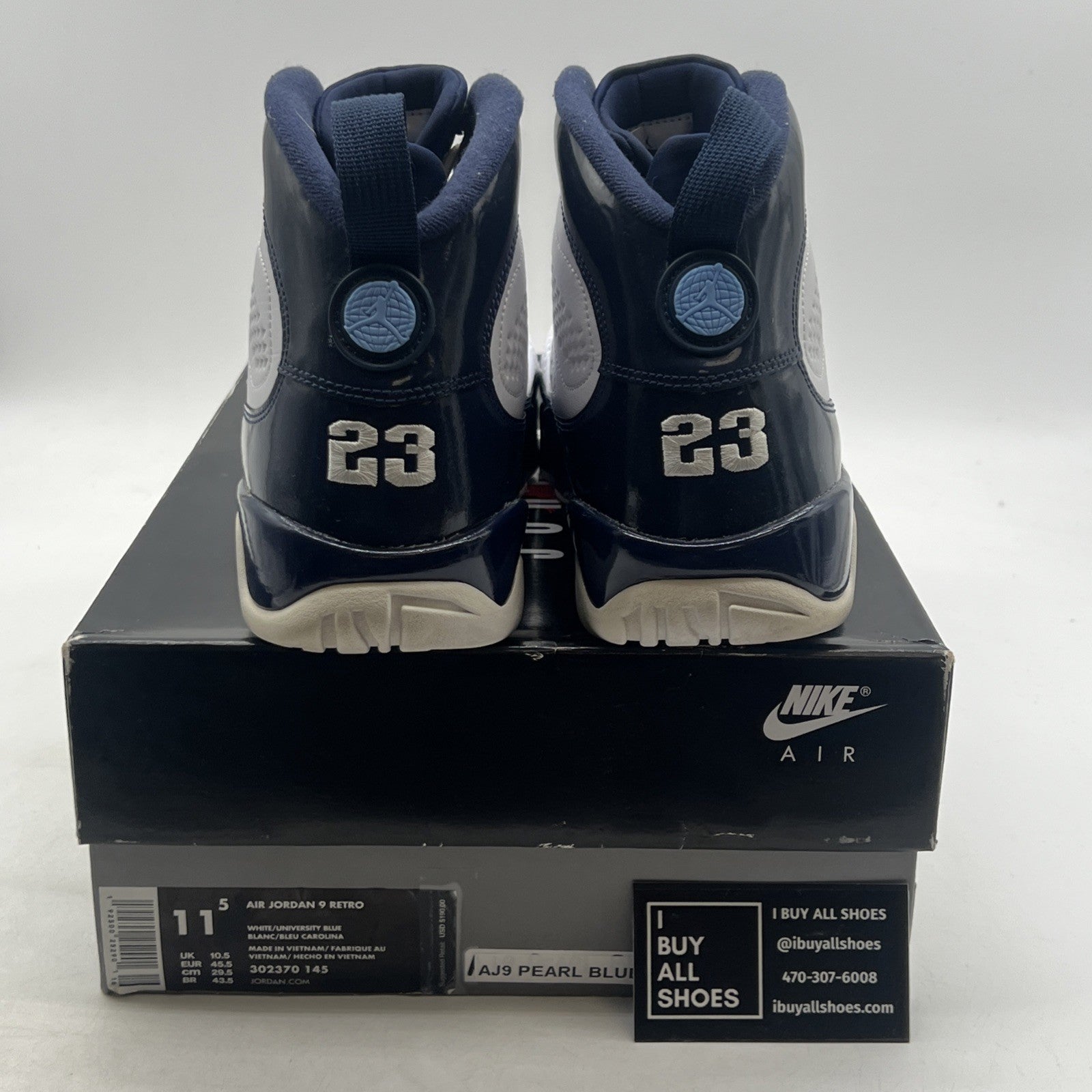 Size 11.5 - Air Jordan 9 Retro UNC (302370-145)
