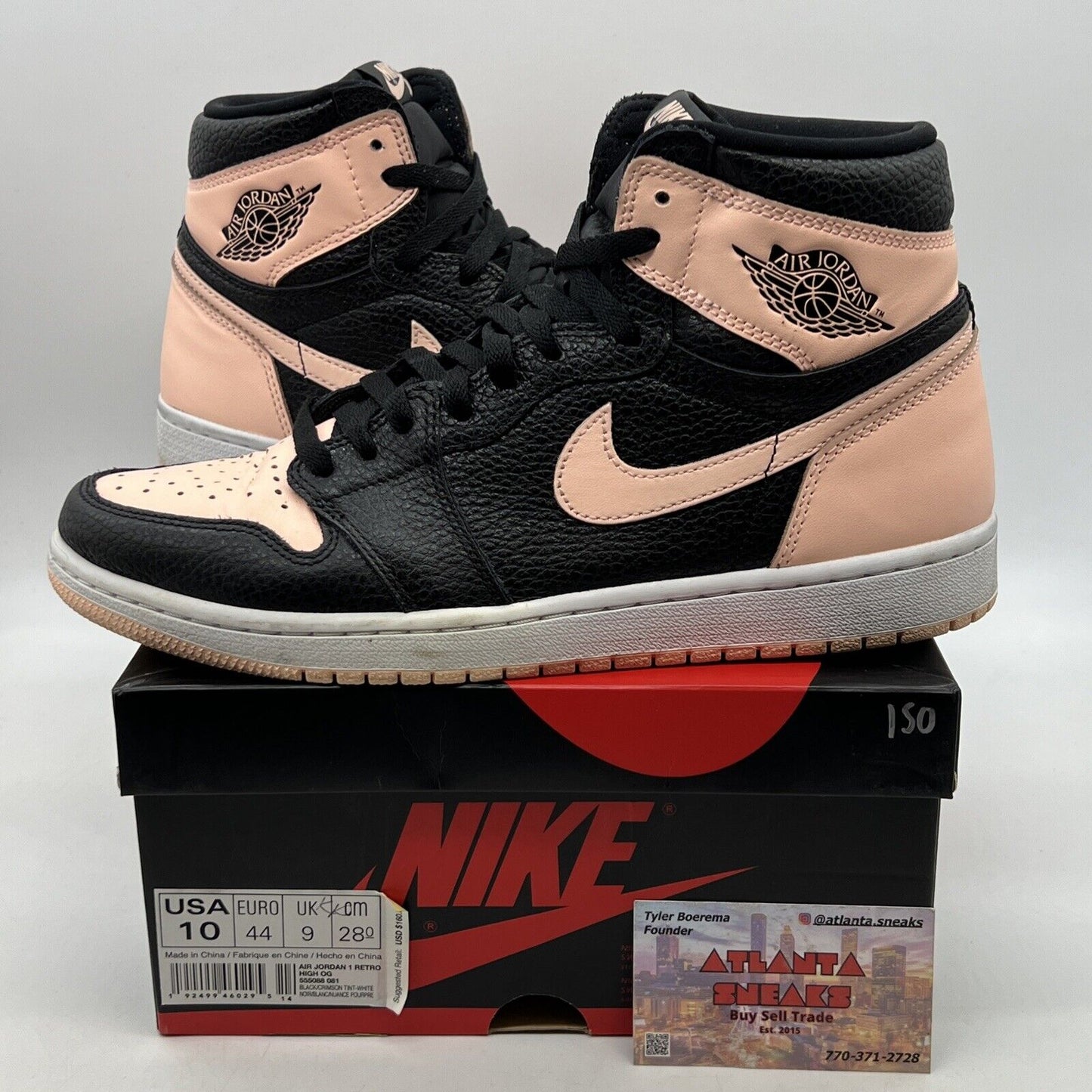 Size 10 - Air Jordan 1 Retro OG High Crimson Tint Black Leather (555088-081)