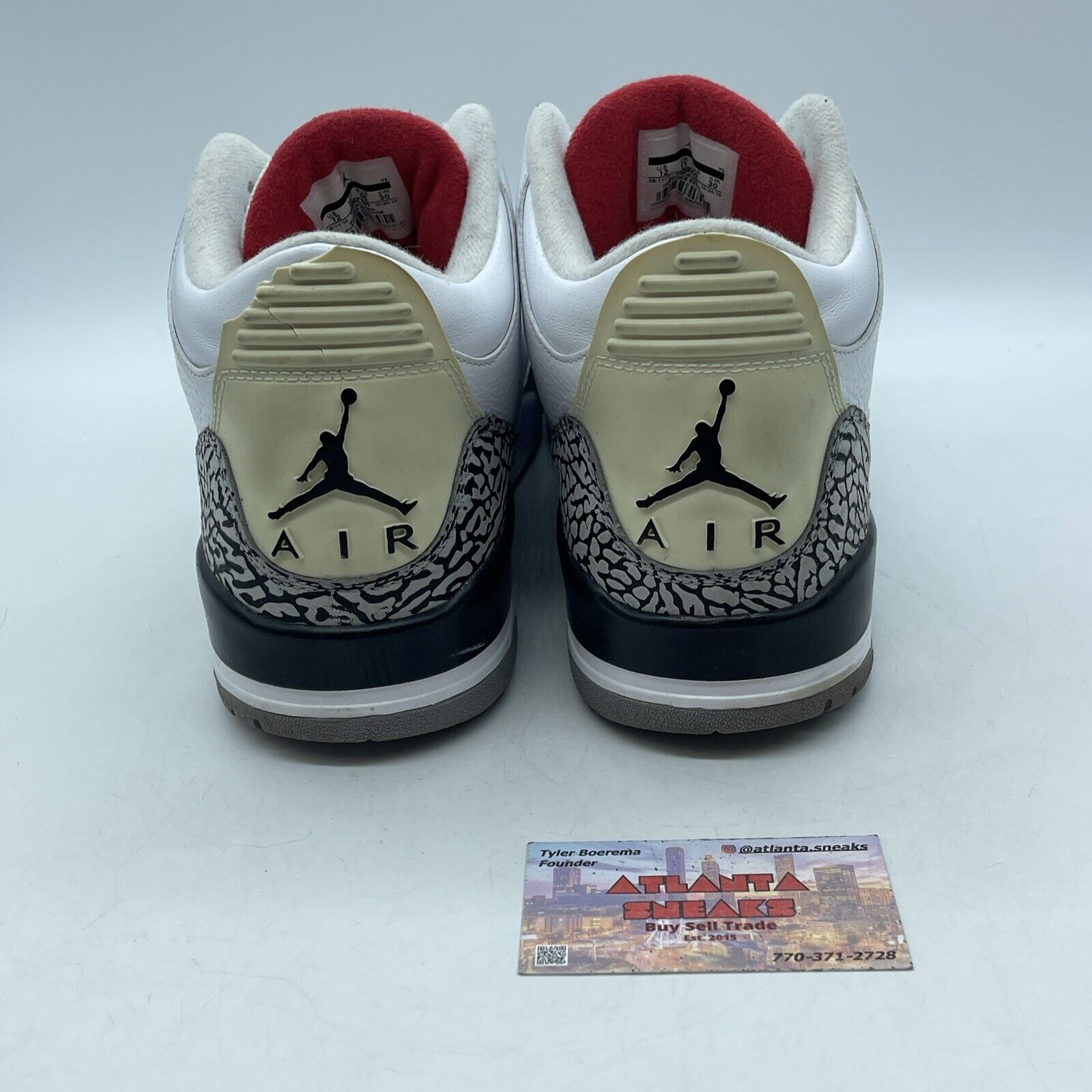 Size 12 - Jordan 3 Retro White Cement 2011 Grey Black Suede Leather (136064-105)