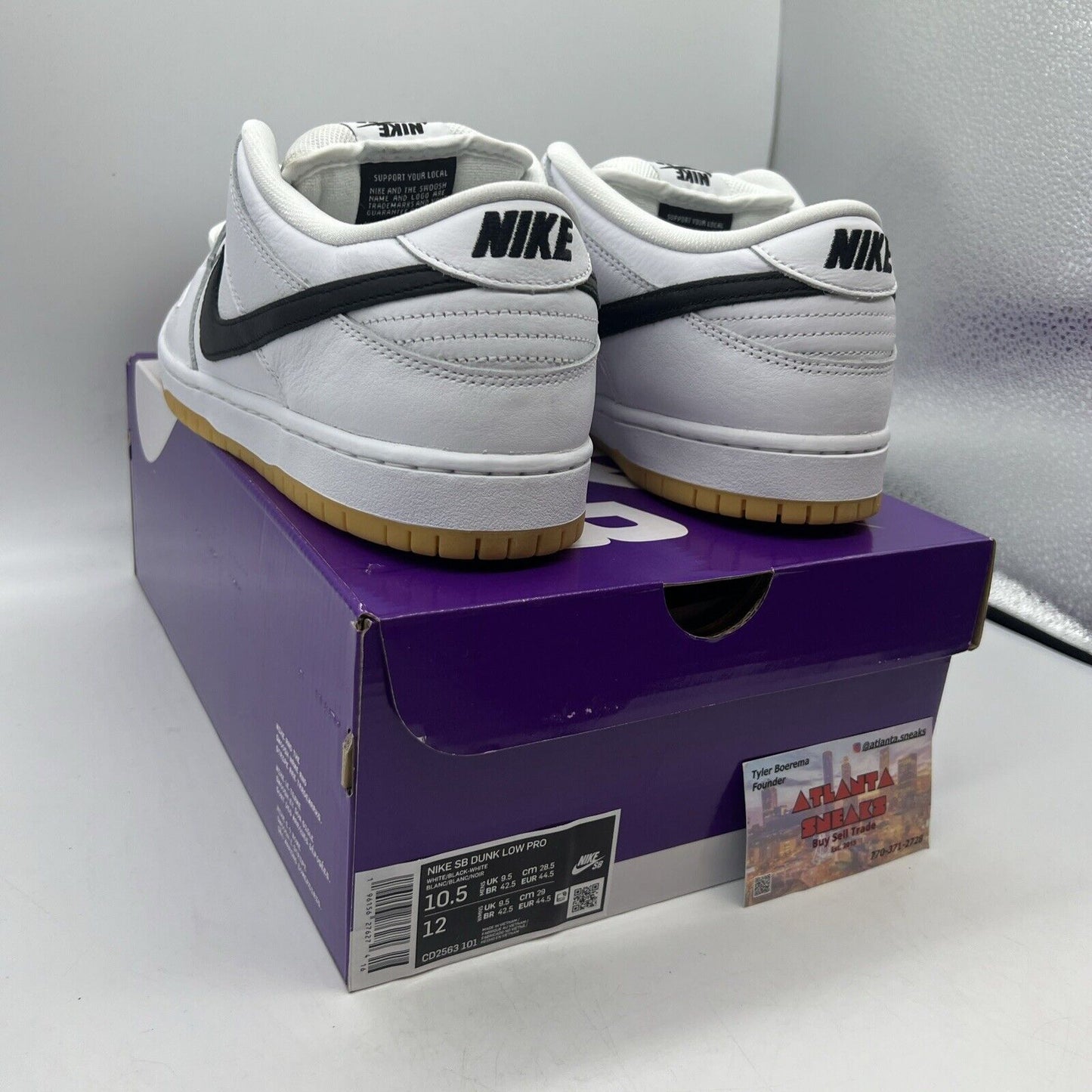 Size 10.5 - Nike SB Dunk Low White Gum Brand New Og All