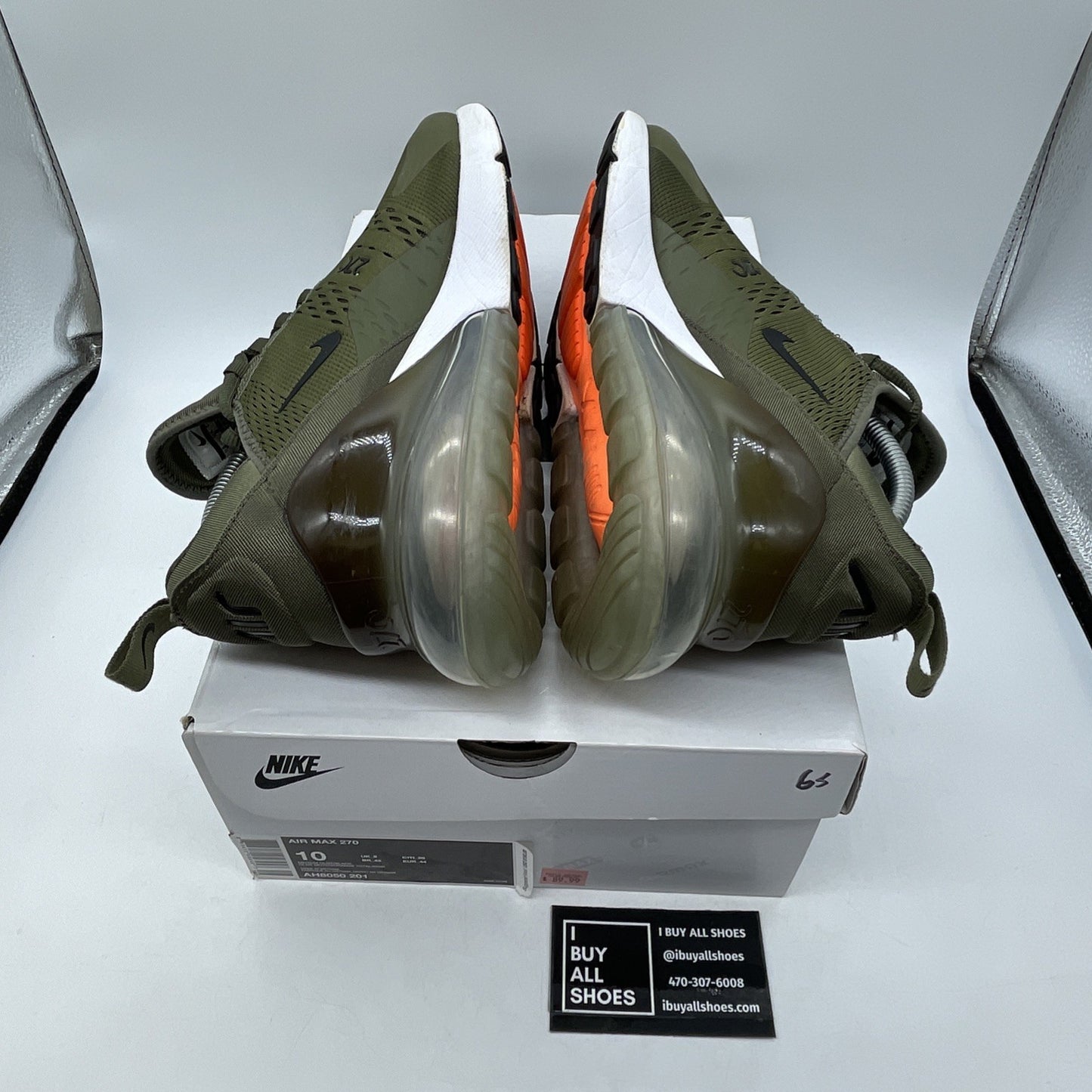 Size 10 - Nike Air Max 270 Medium Olive Green Black Suede Leather (AH8050-201)