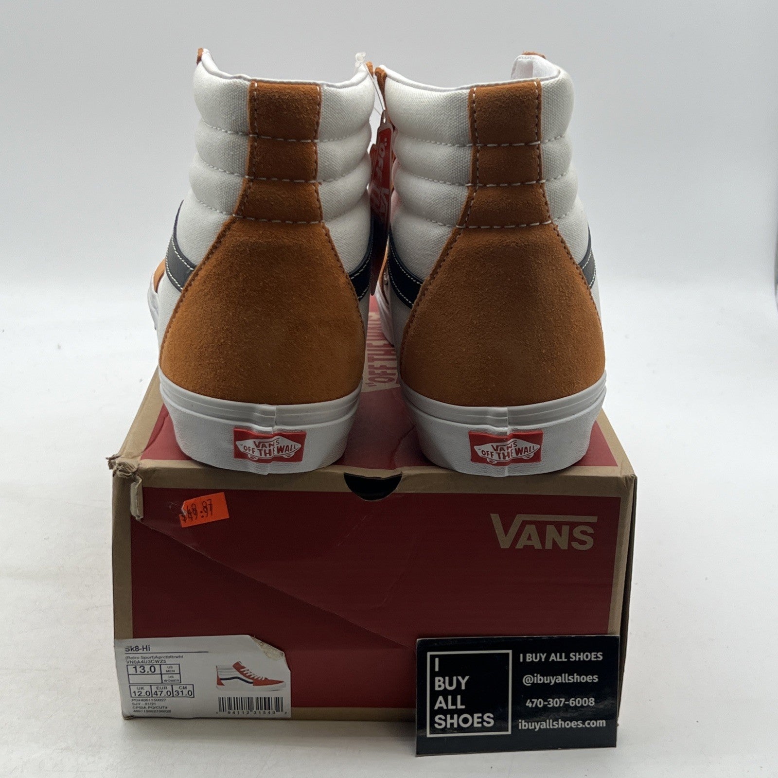 Size 13 - Vans Sk8- High Retro Sport - Apricot Buff (VN0A4U3CWZ5)