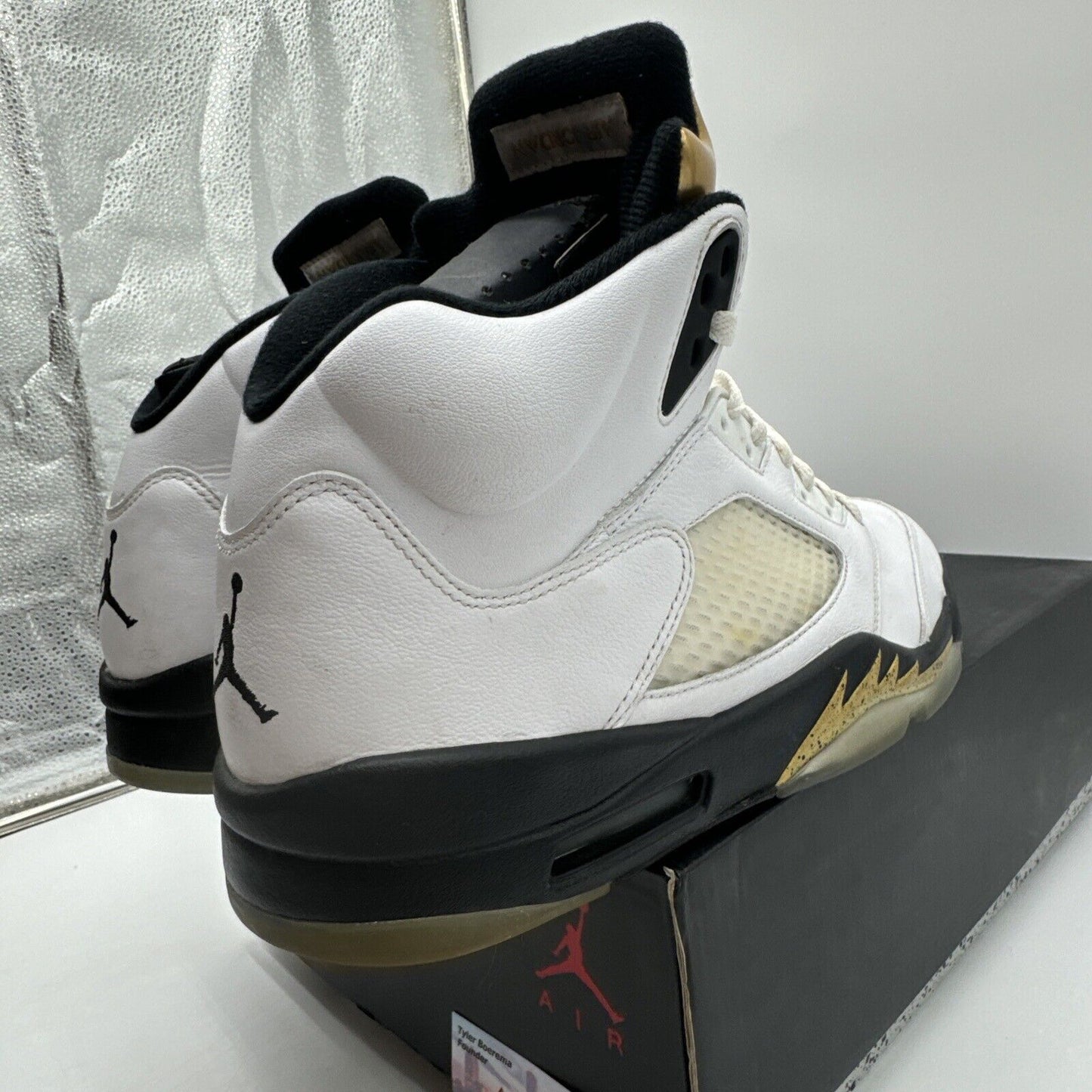 Size 12 - Jordan 5 Retro Olympic 2016 White Gold Black Icy Soles OG All Speckle