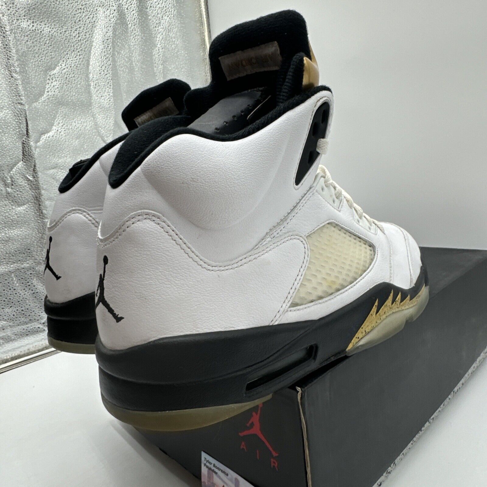 Size 12 - Jordan 5 Retro Olympic 2016 White Gold Black Icy Soles OG All Speckle