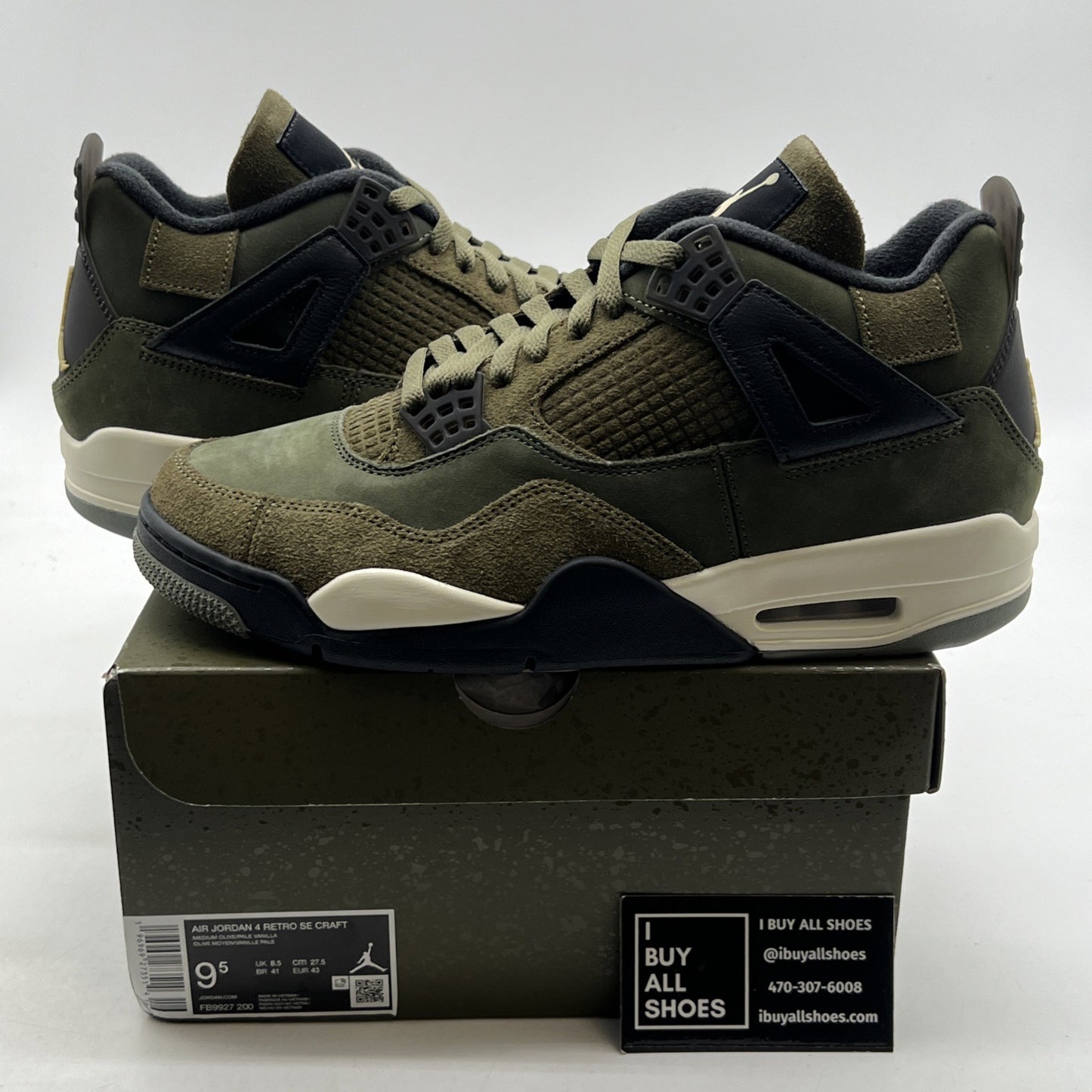 Size 9.5 - Air Jordan 4 SE Retro Low Craft - Olive (FB9927-200)