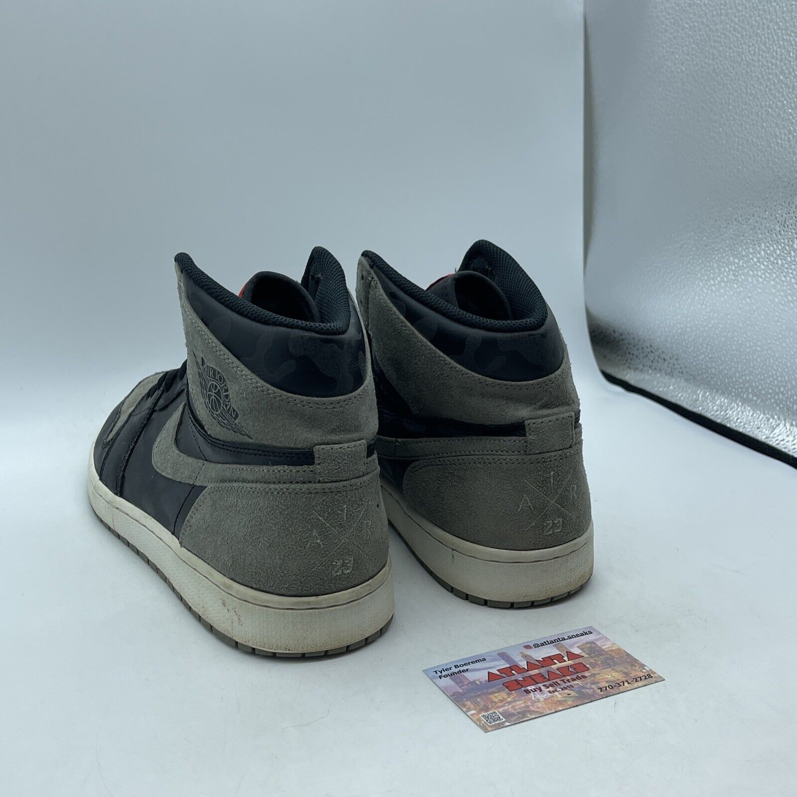 Size 12- Air Jordan 1 Retro Premium High Shadow Camo Black Suede (AA39933-034)