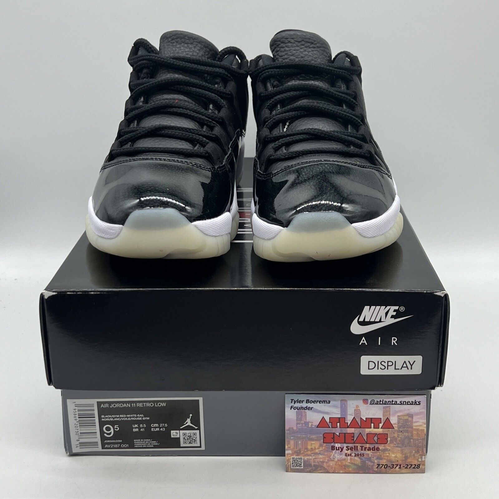 Size 9.5 - Jordan 11 Retro Low 72-10 Brand New Og All Black White