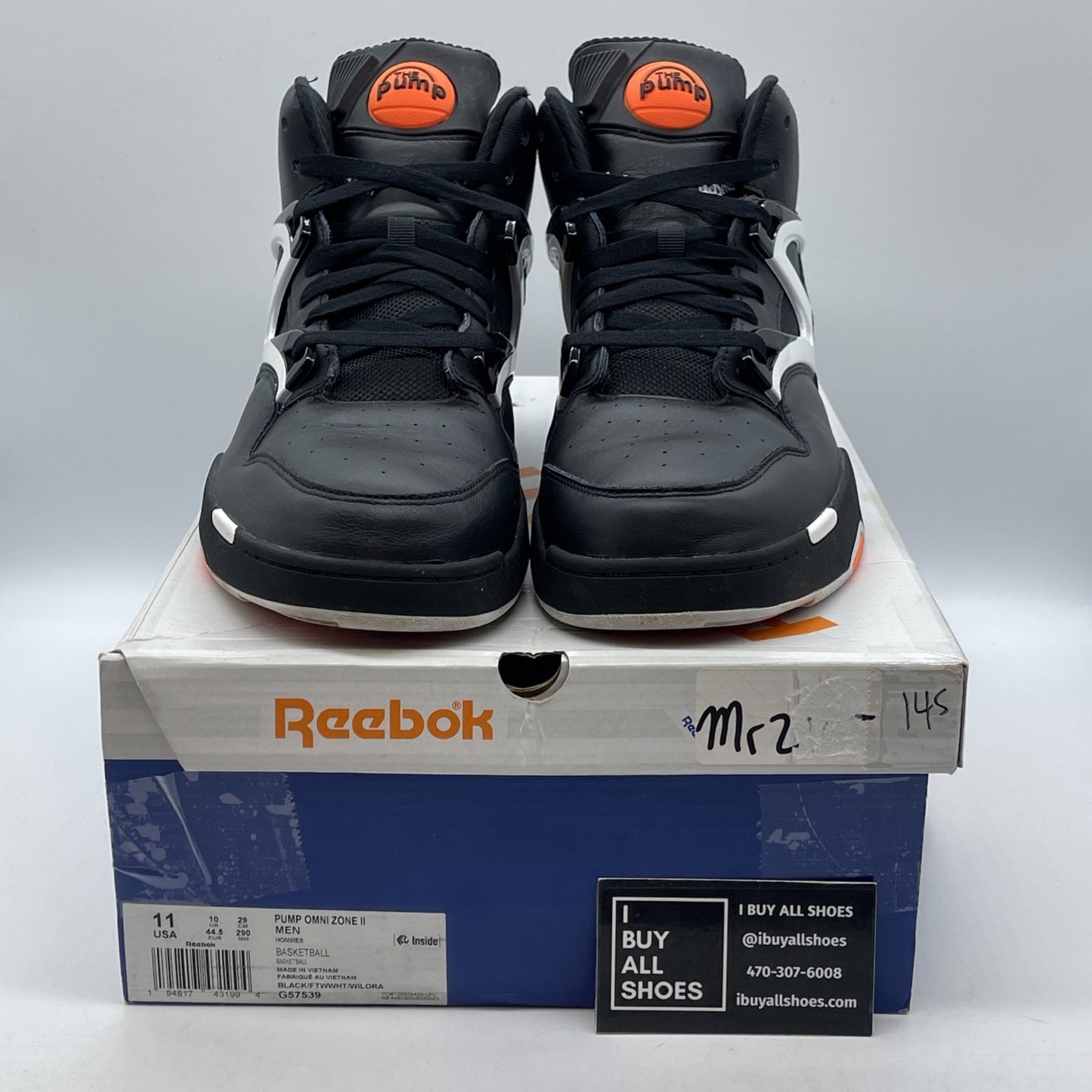 Size 11 - Reebok Pump Omni Zone 2 Dee Brown White Black Leather (G57539)