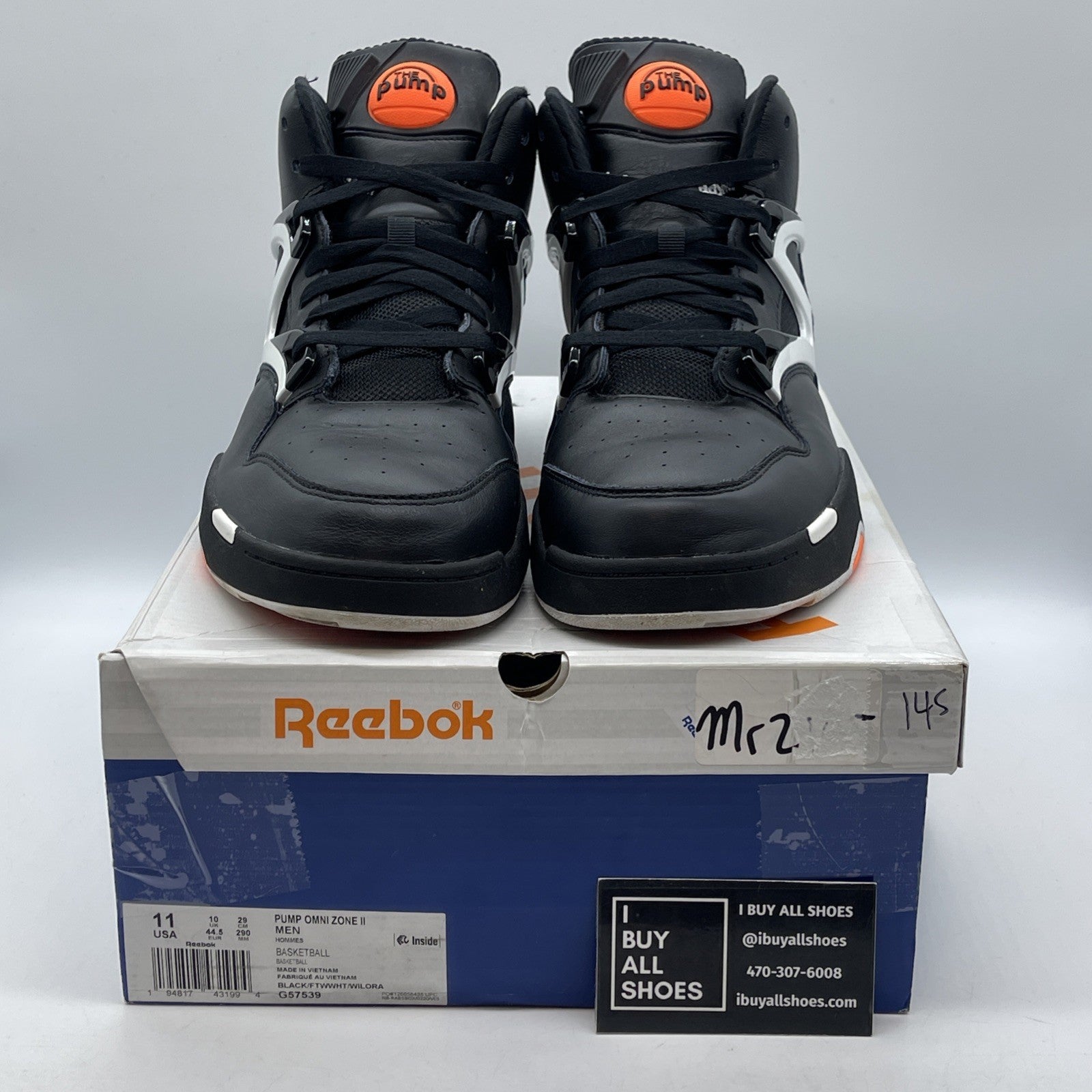 Size 11 - Reebok Pump Omni Zone 2 Dee Brown White Black Leather (G57539)