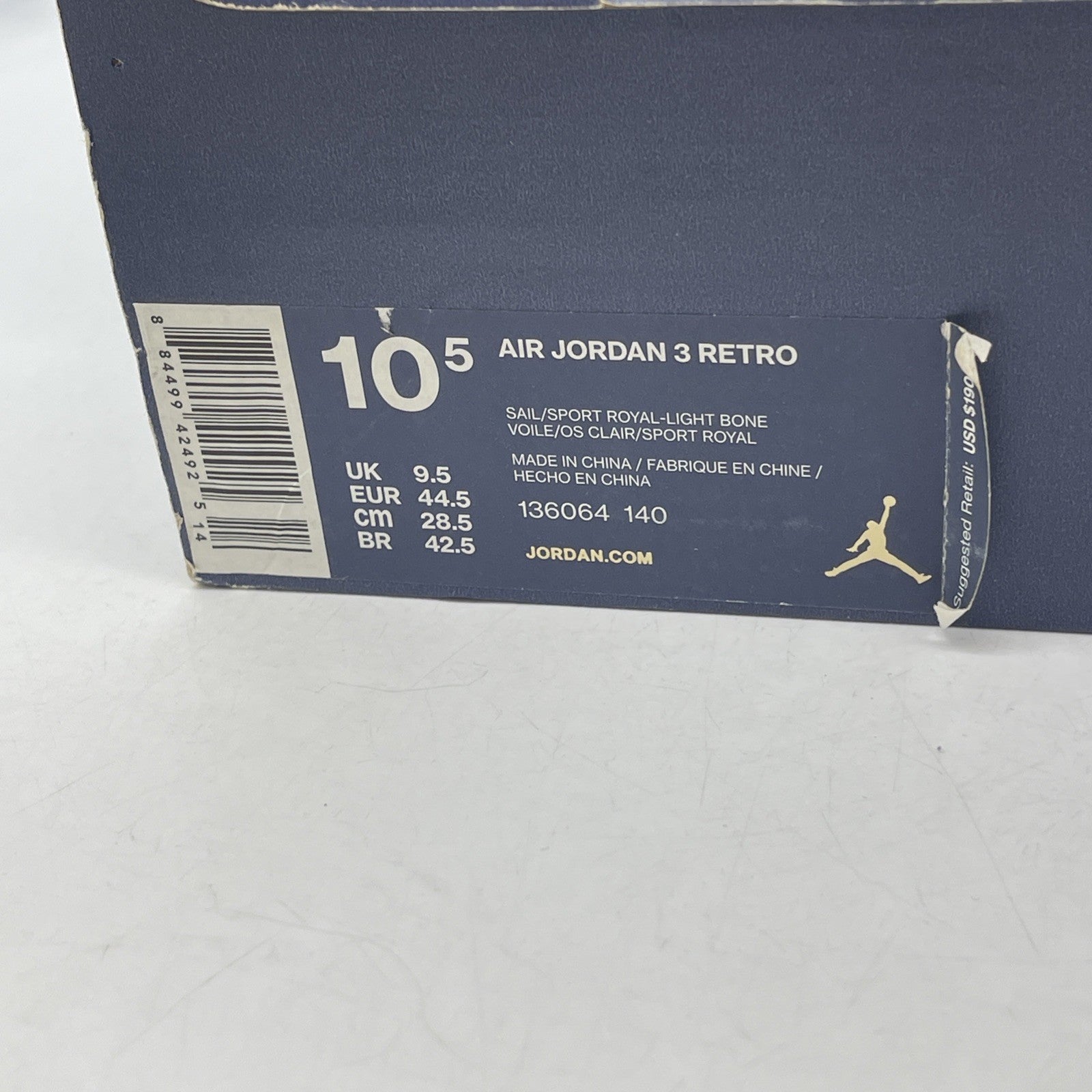 Size 10.5 - Air Jordan 3 Retro International Flight (136064-140)