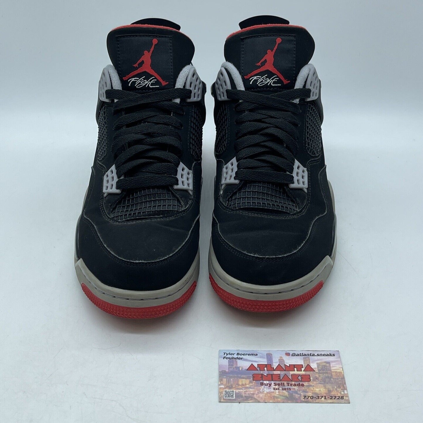 Size 10.5 - Jordan 4 Retro OG Mid Bred 2019 White Black Red Grey (308497-060)