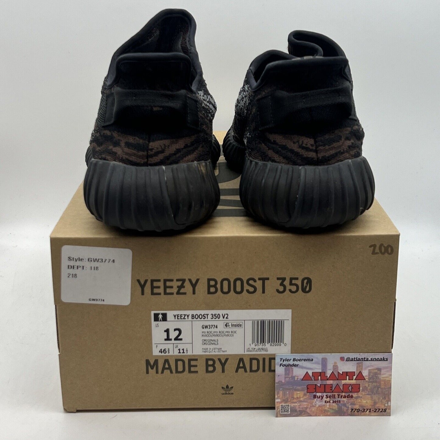 Size 12 - adidas Yeezy Boost 350 V2 Low MX Rock Black Brown (GW3774)